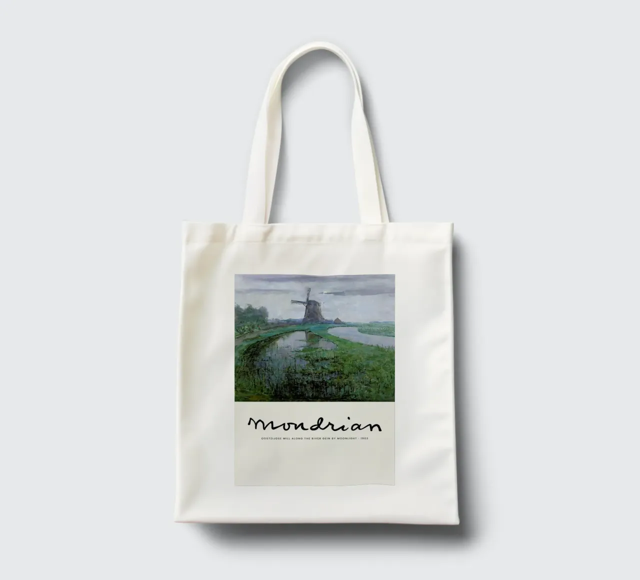 Mondrian – Signed Mill borsa in juta da Vintage by JUNIQE