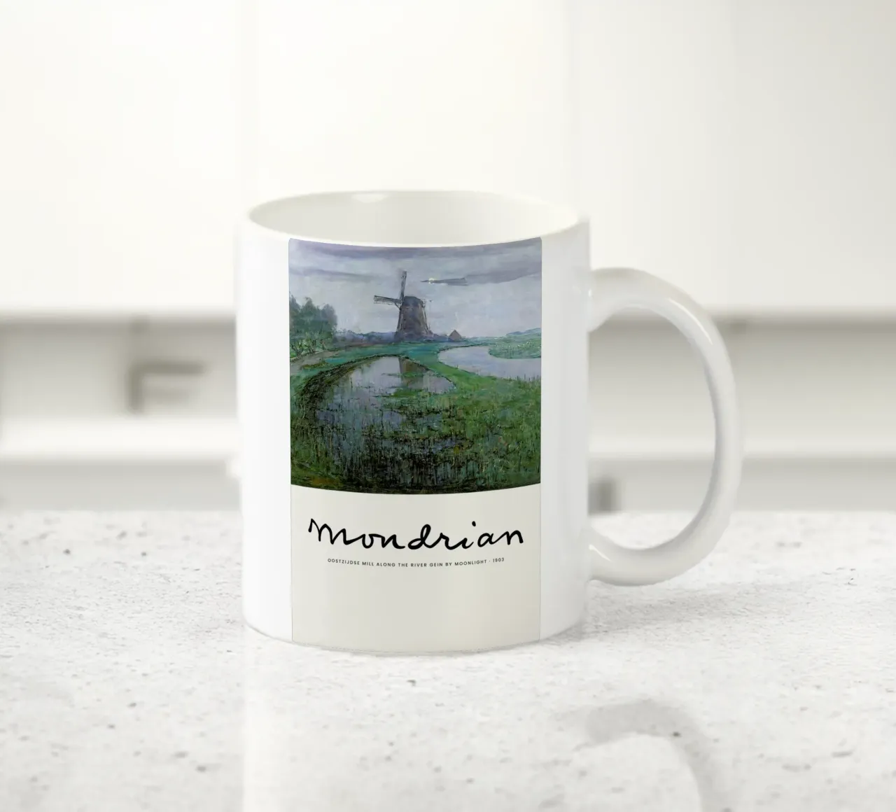 Mondrian – Signed Mill tazza in ceramica da Vintage by JUNIQE