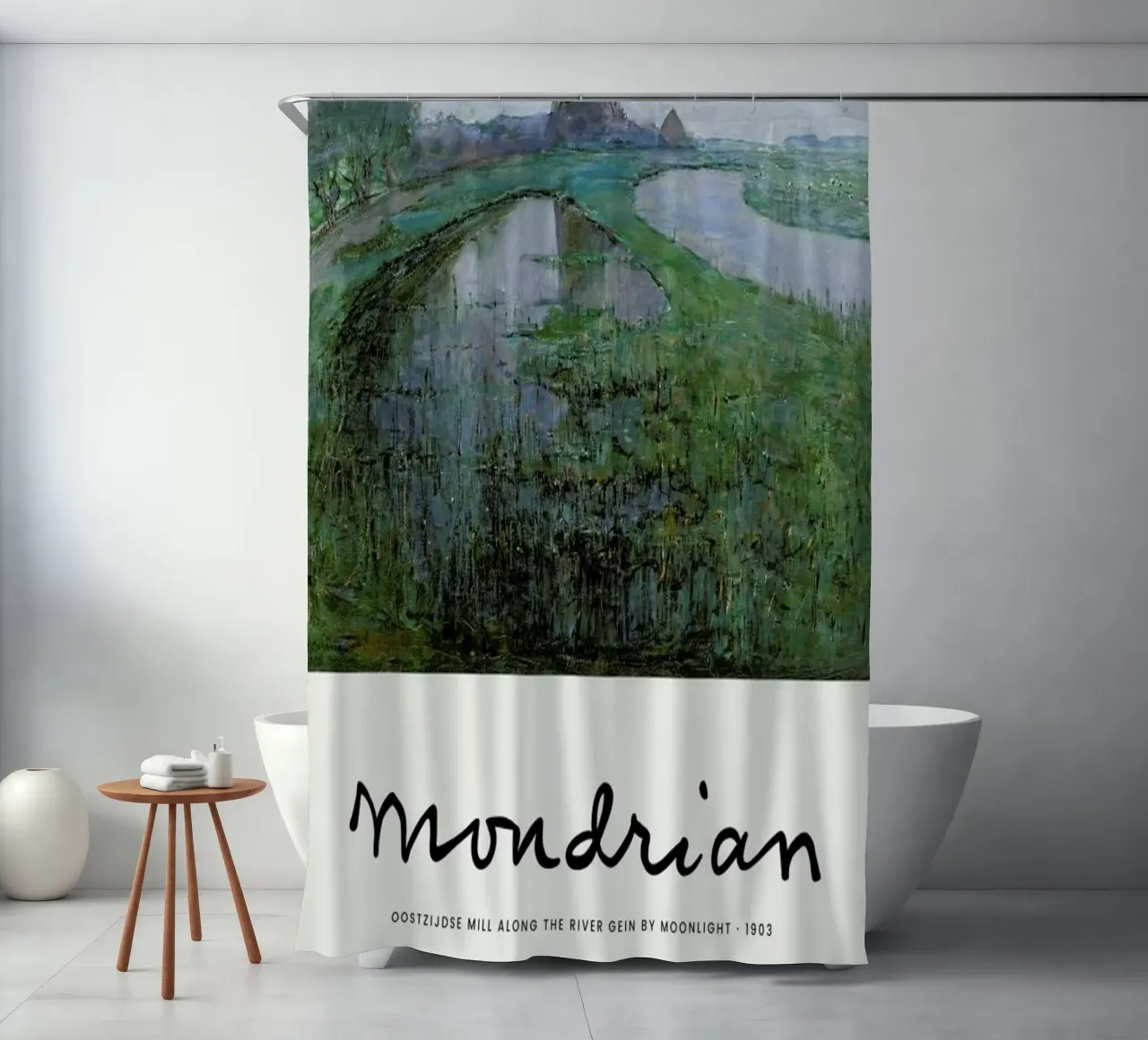 Mondrian – Signed Mill tenda da doccia da Vintage by JUNIQE