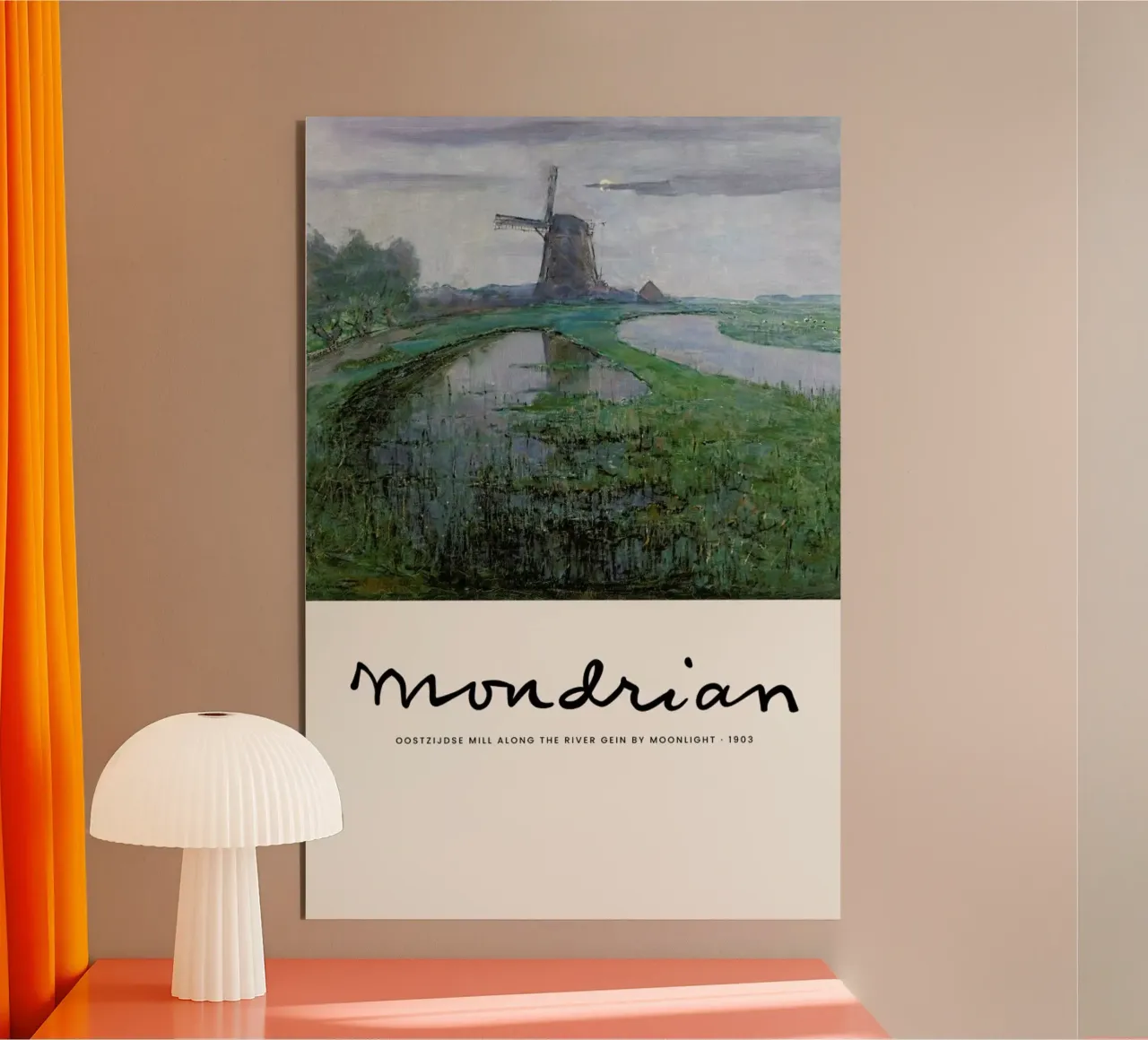 Mondrian – Signed Mill alluminio dibond da Vintage by JUNIQE