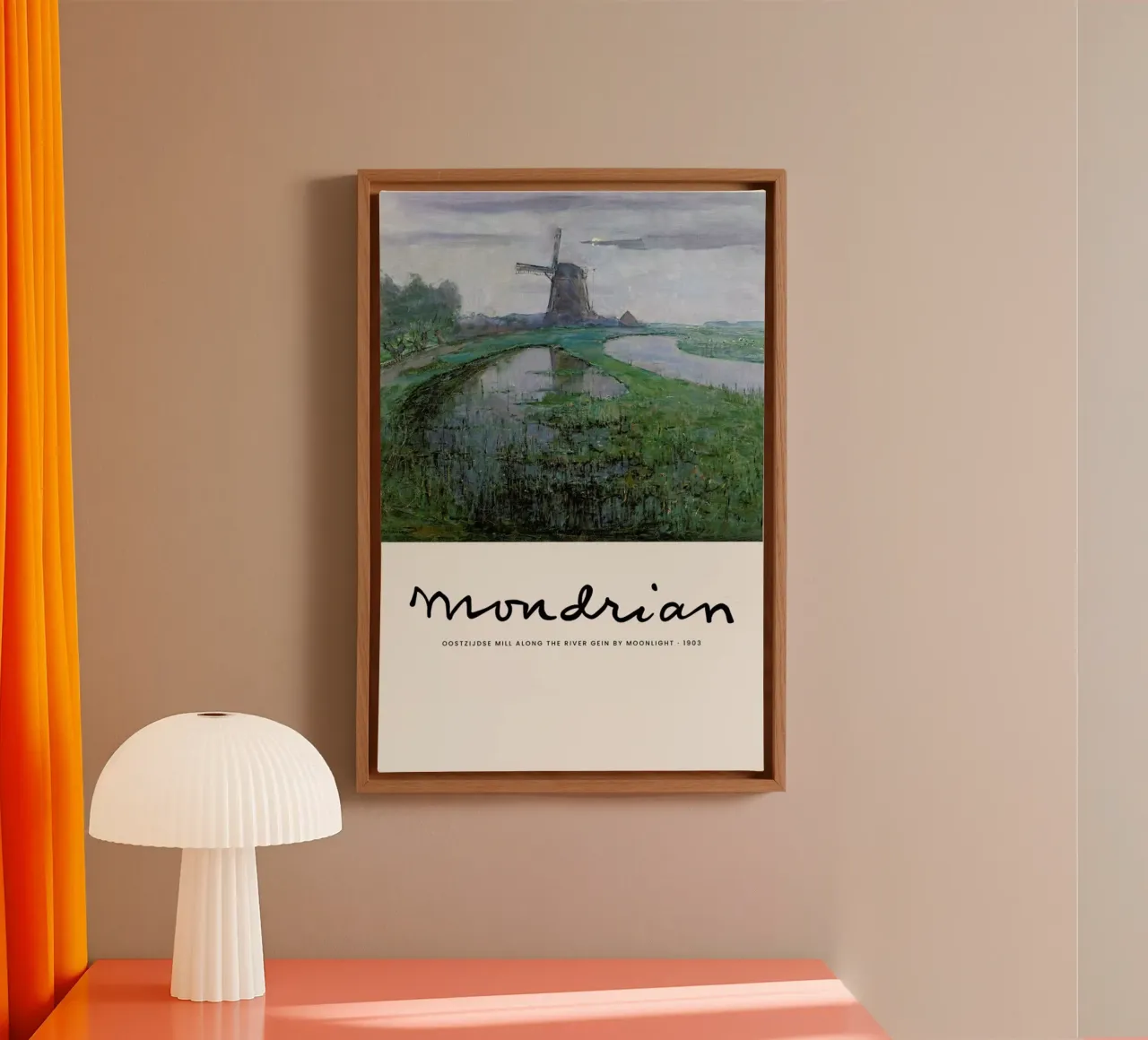 Mondrian – Signed Mill tela con Cornice a cassetta da Vintage by JUNIQE
