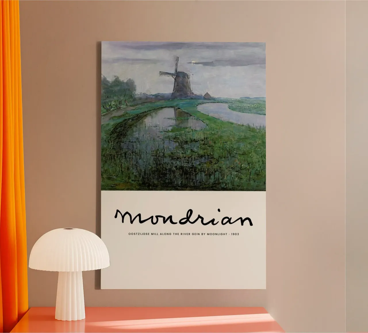 Mondrian – Signed Mill tela con Cornice a cassetta da Vintage by JUNIQE