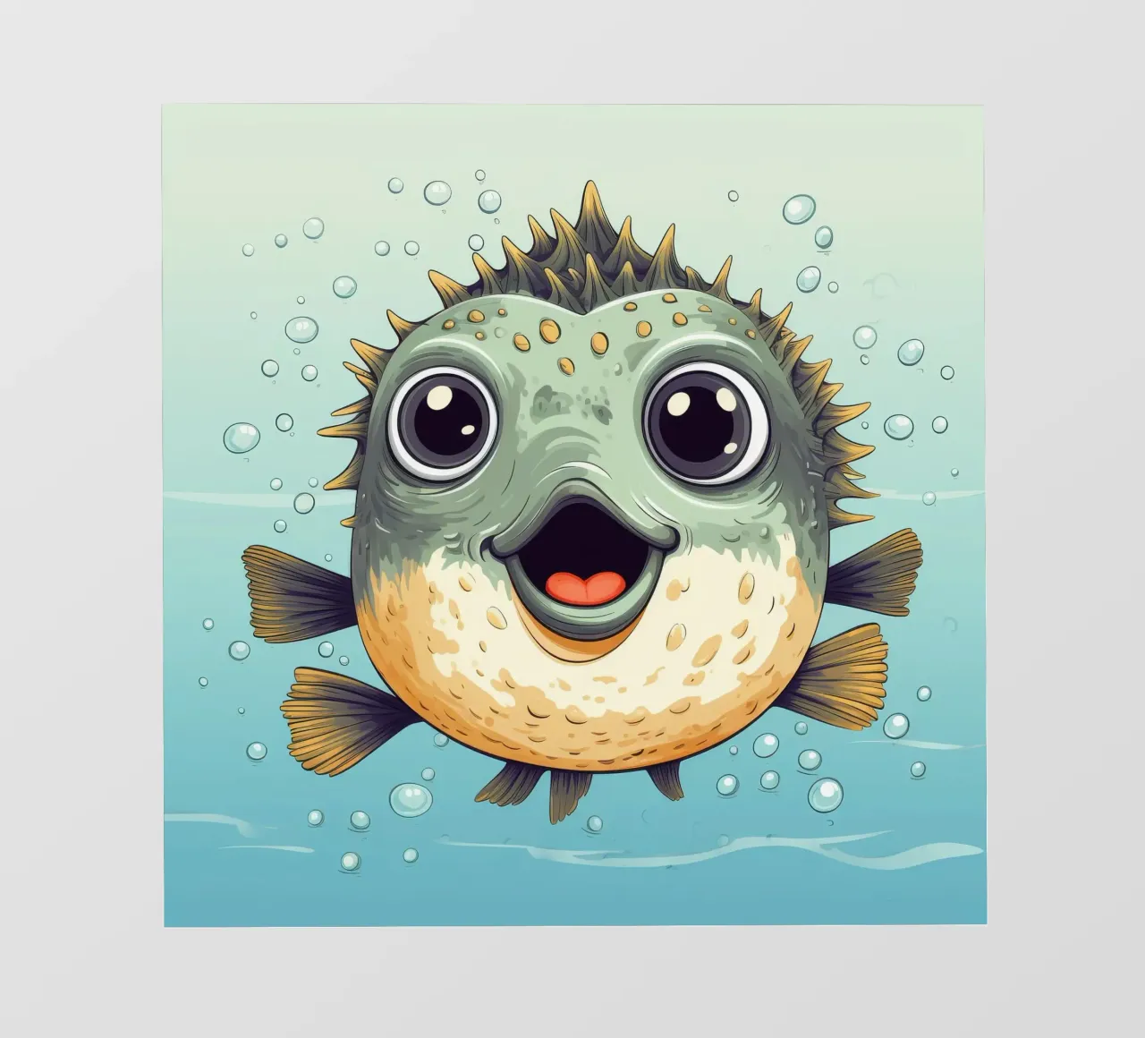 Retro Pufferfish photo wallpaper by Funny Animals