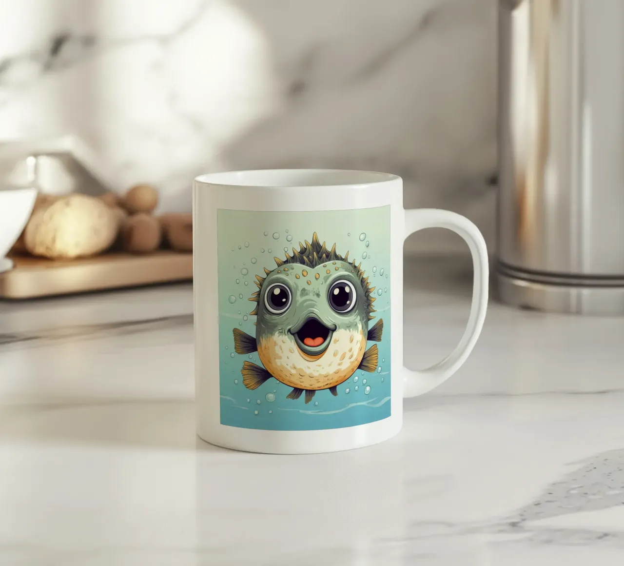 Pesce palla retrò tazza in ceramica da Funny Animals