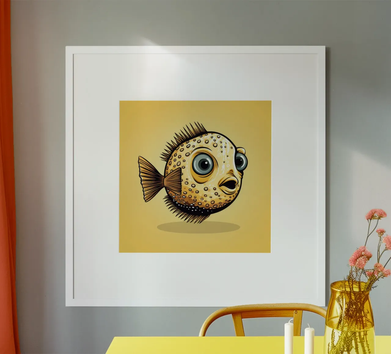 Pesce palla retrò carta hahnemühle da Funny Animals
