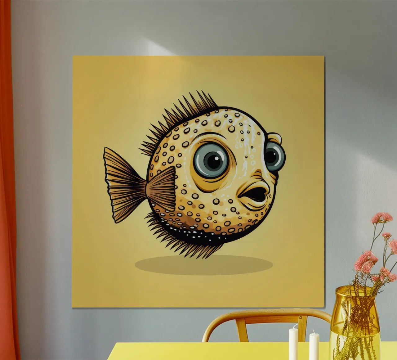 Pesce palla retrò carta hahnemühle da Funny Animals