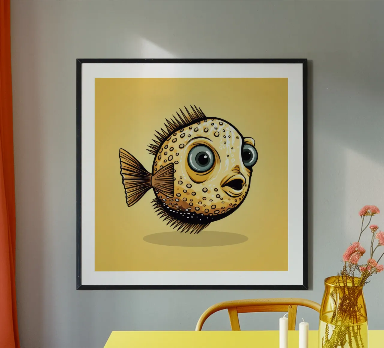 Pesce palla retrò carta hahnemühle da Funny Animals