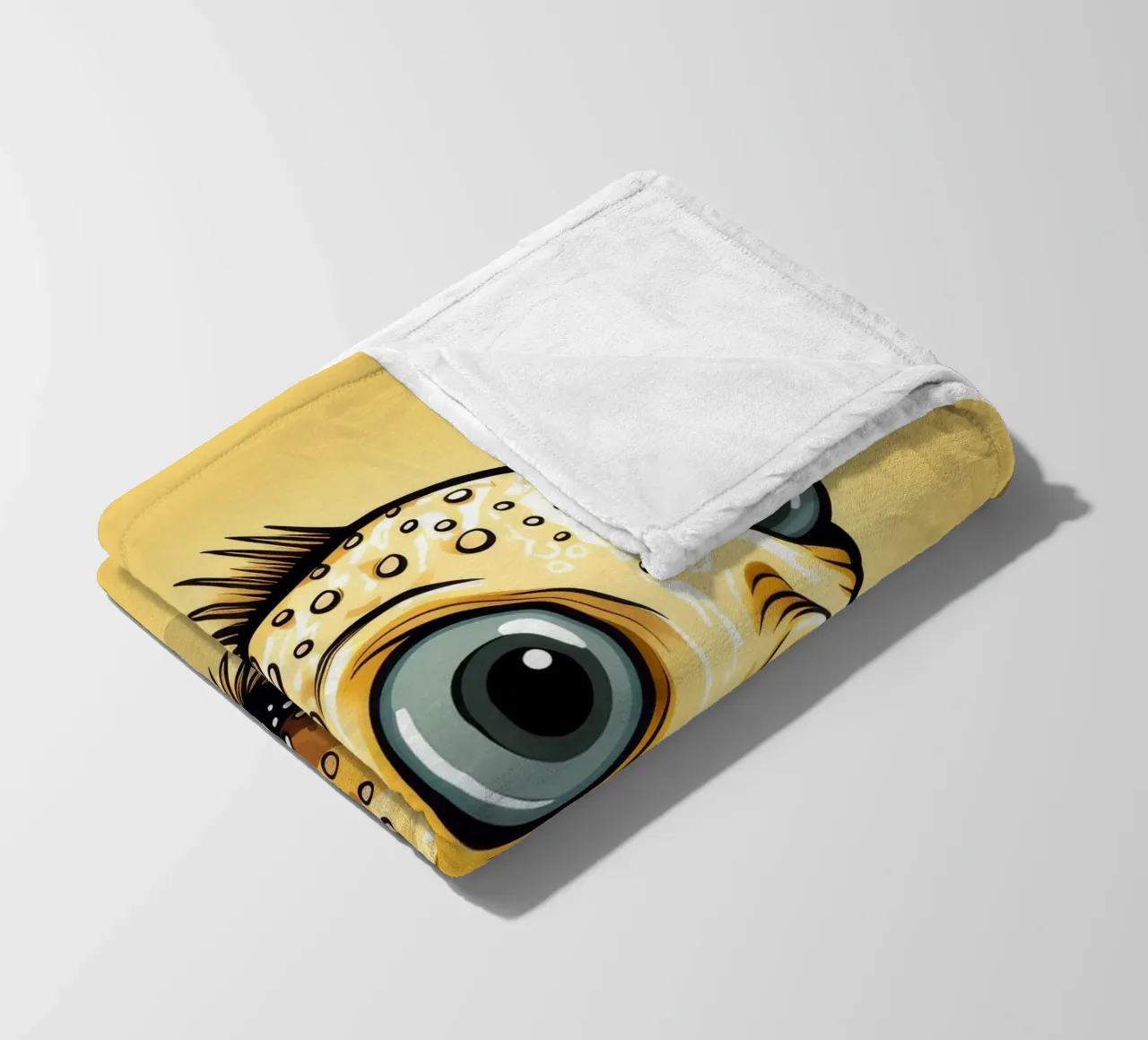 Retro Pufferfish fleece blanket by Funny Animals