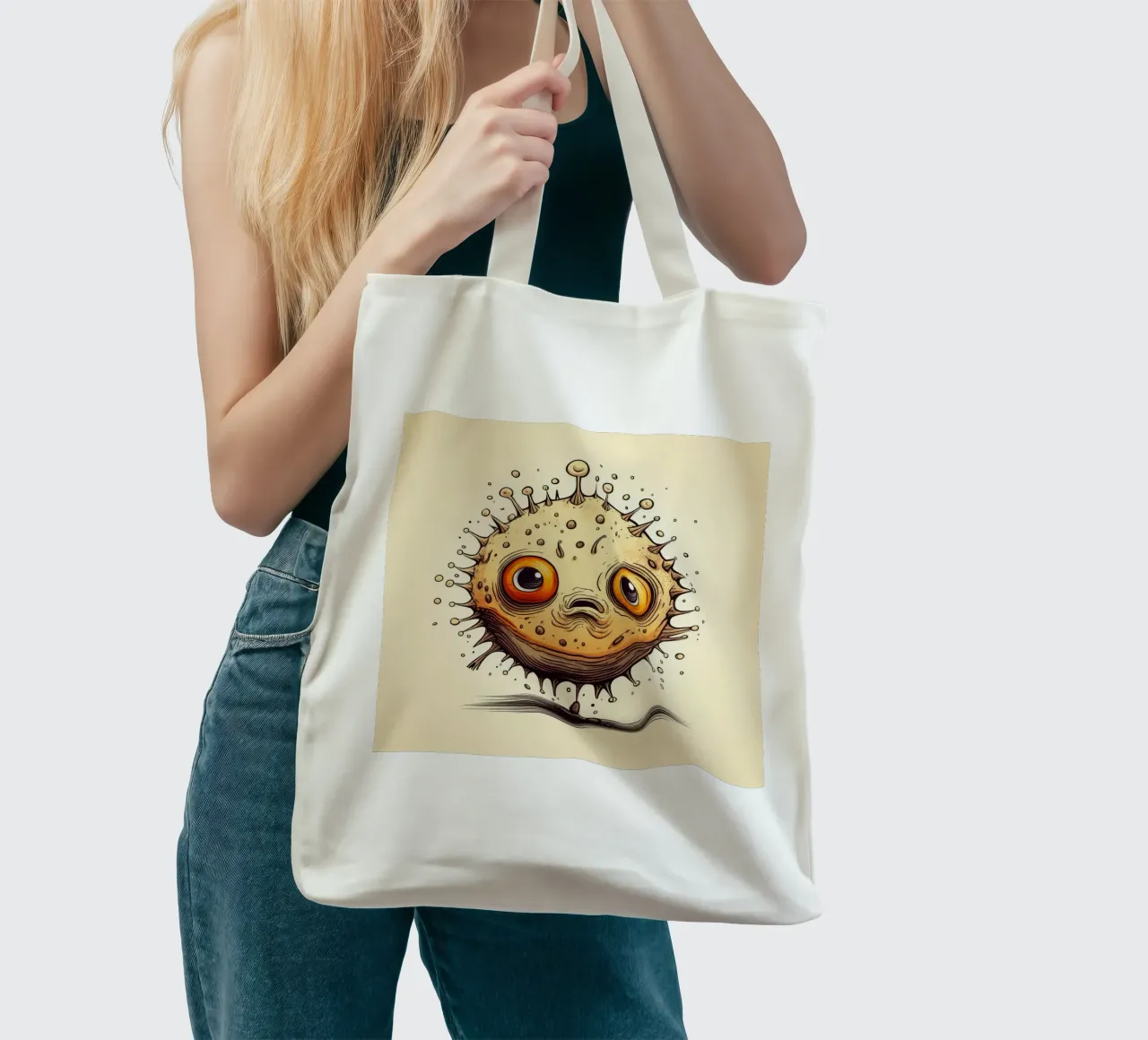 Retro Pufferfish tote bag by Funny Animals