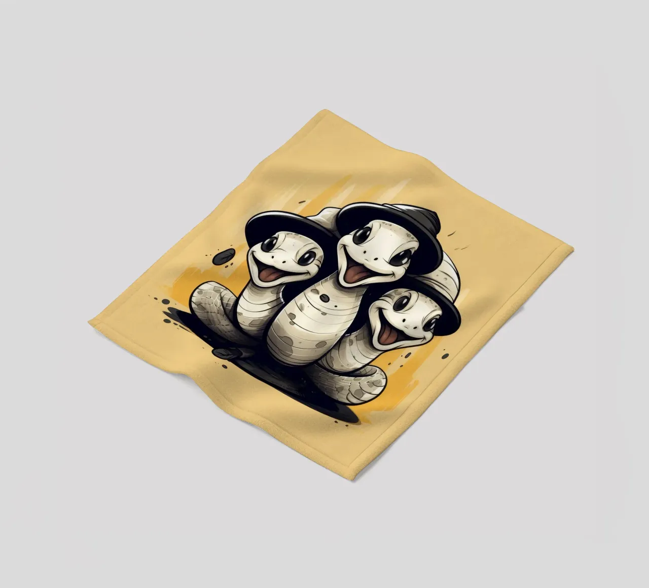 Retro Python Duo Fleecedecke von Funny Animals