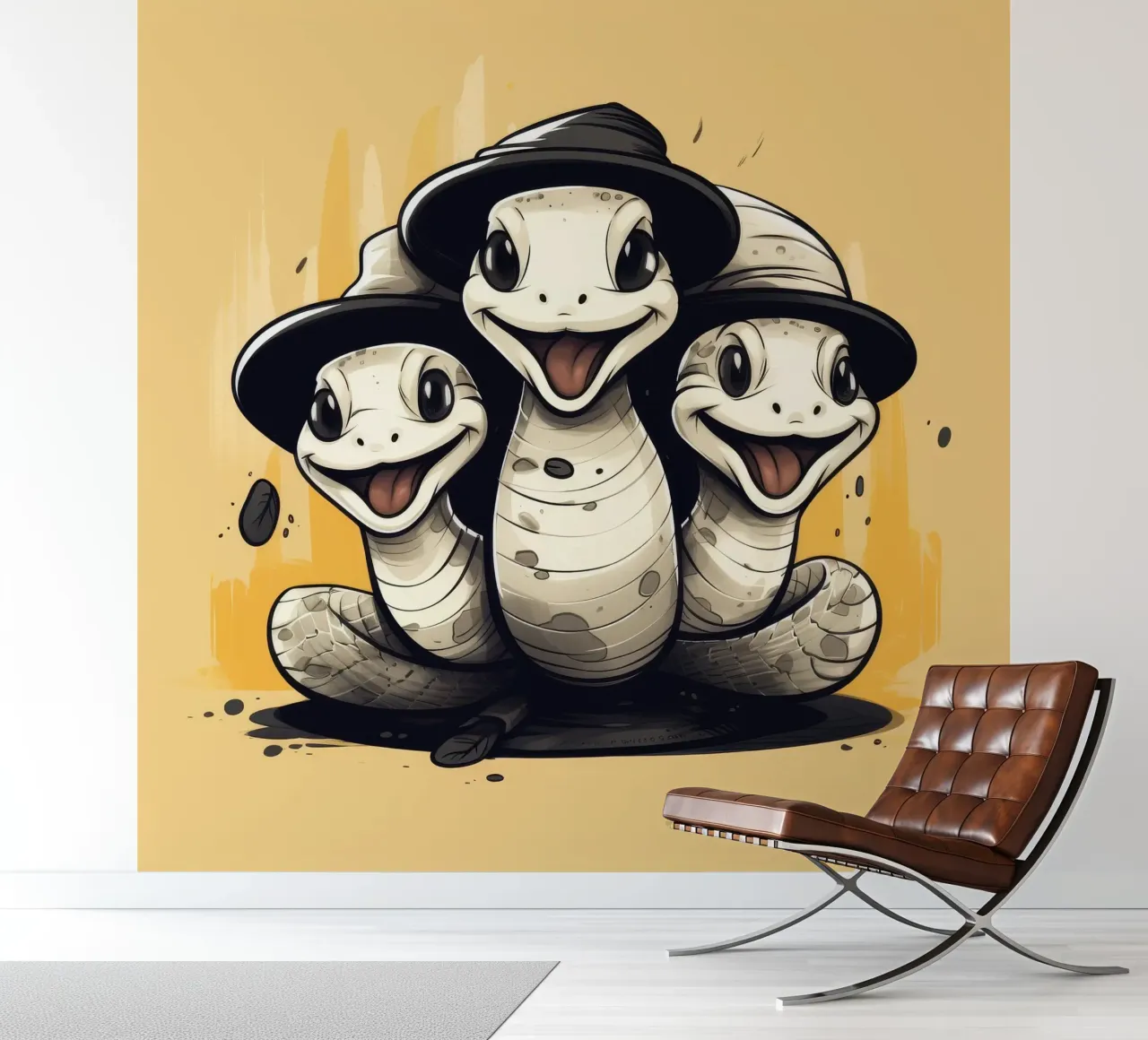 Retro Python Duo photo wallpaper by Funny Animals