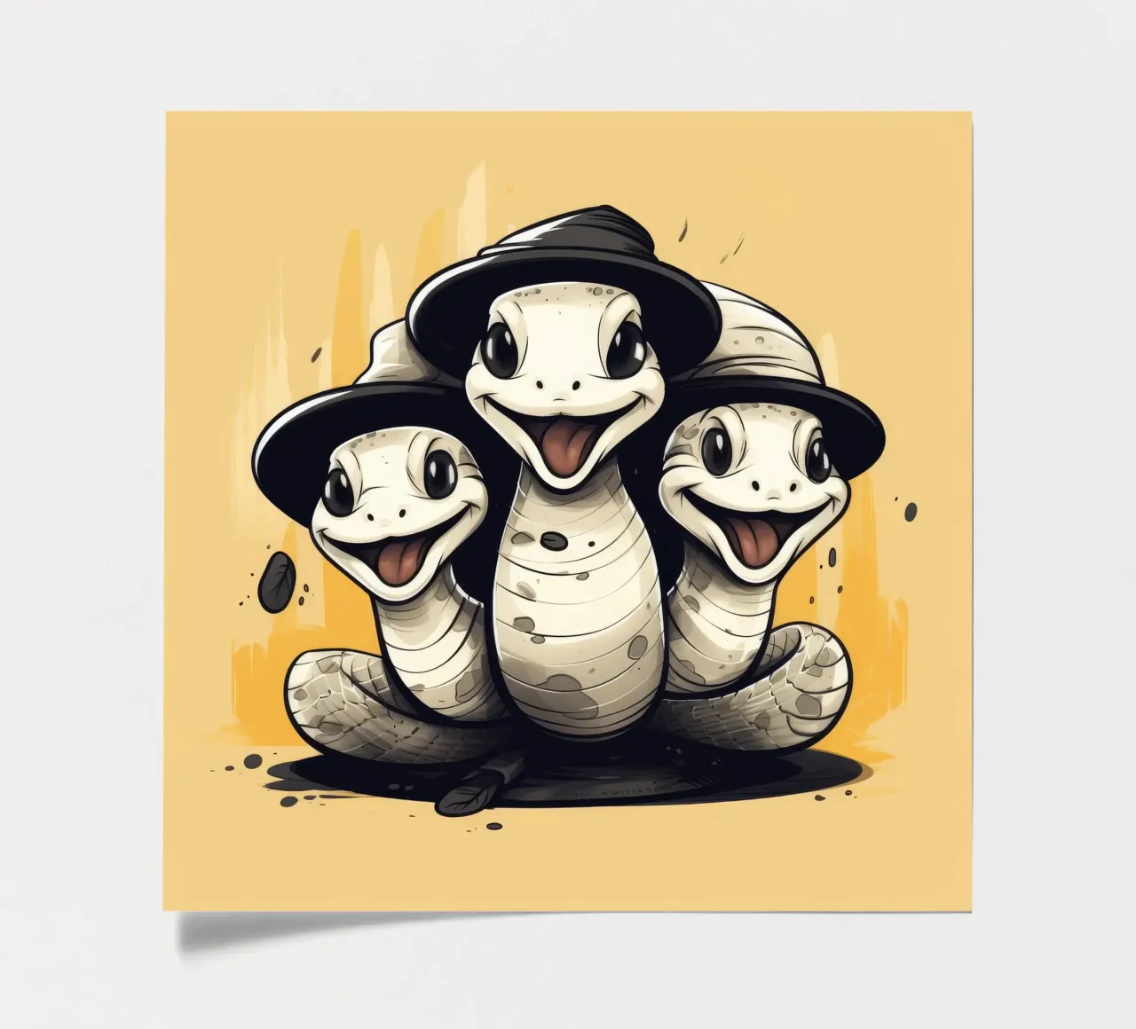 Retro Python Duo Stickerbogen von Funny Animals