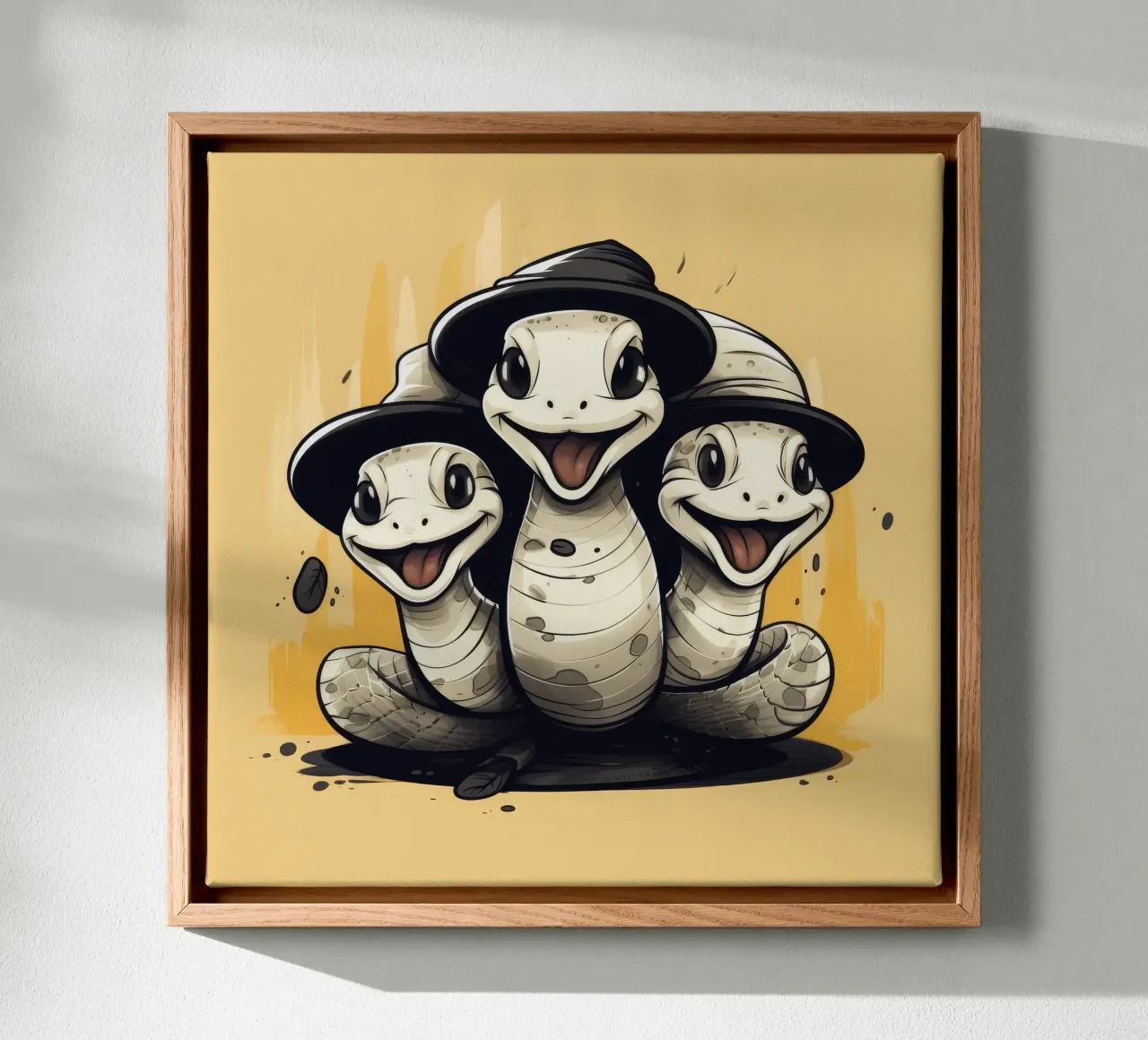 Retro Python Duo canvas van Funny Animals