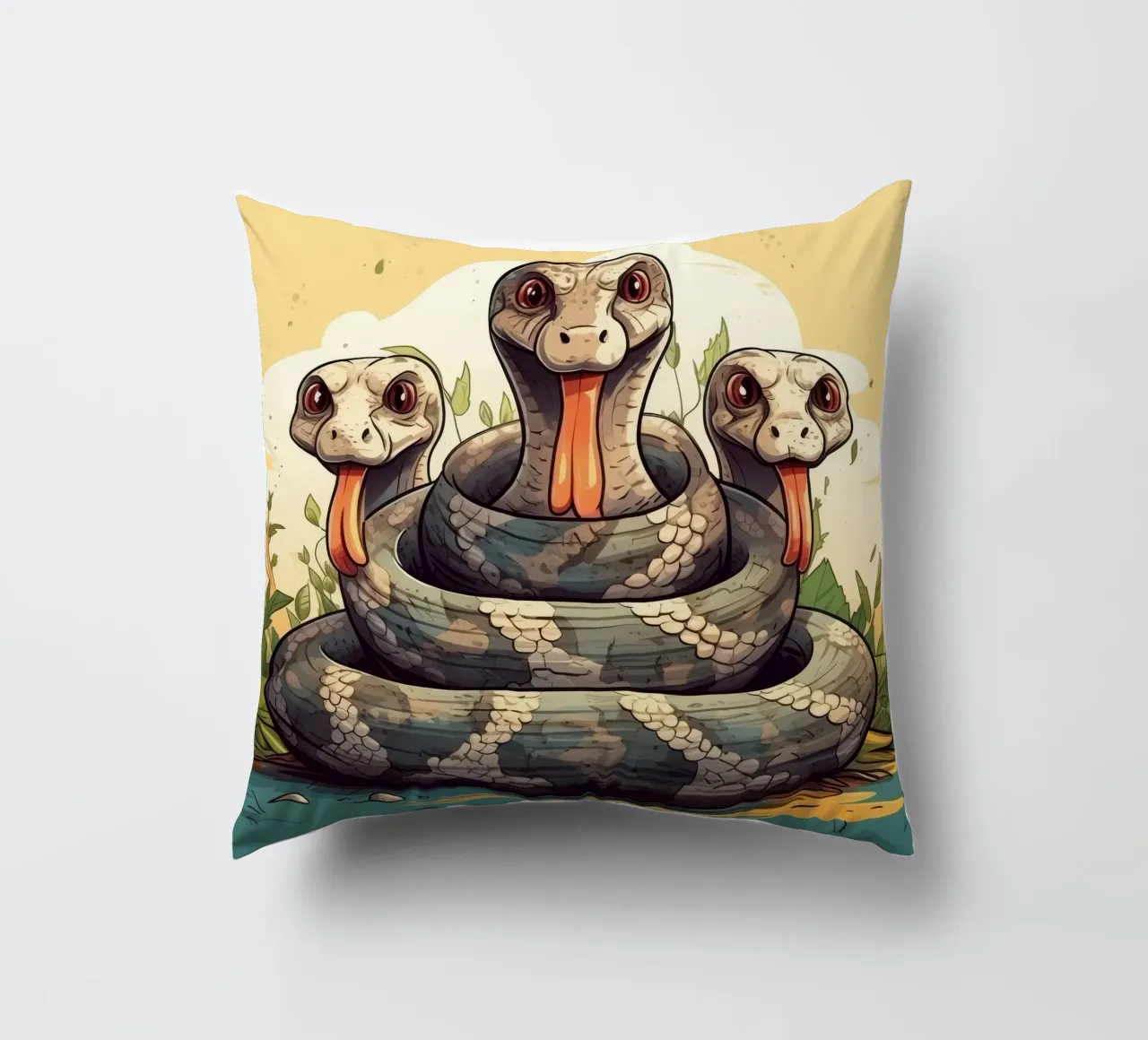 Pandilla Retro Python cojín de Funny Animals