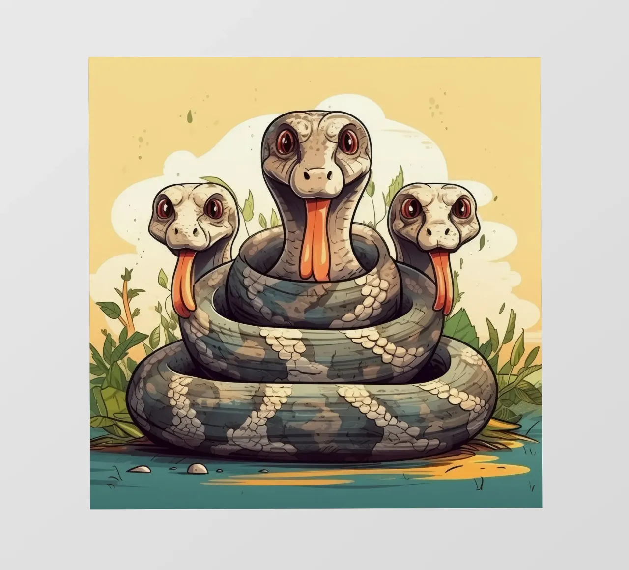 Pandilla Retro Python lámina retroiluminada de Funny Animals
