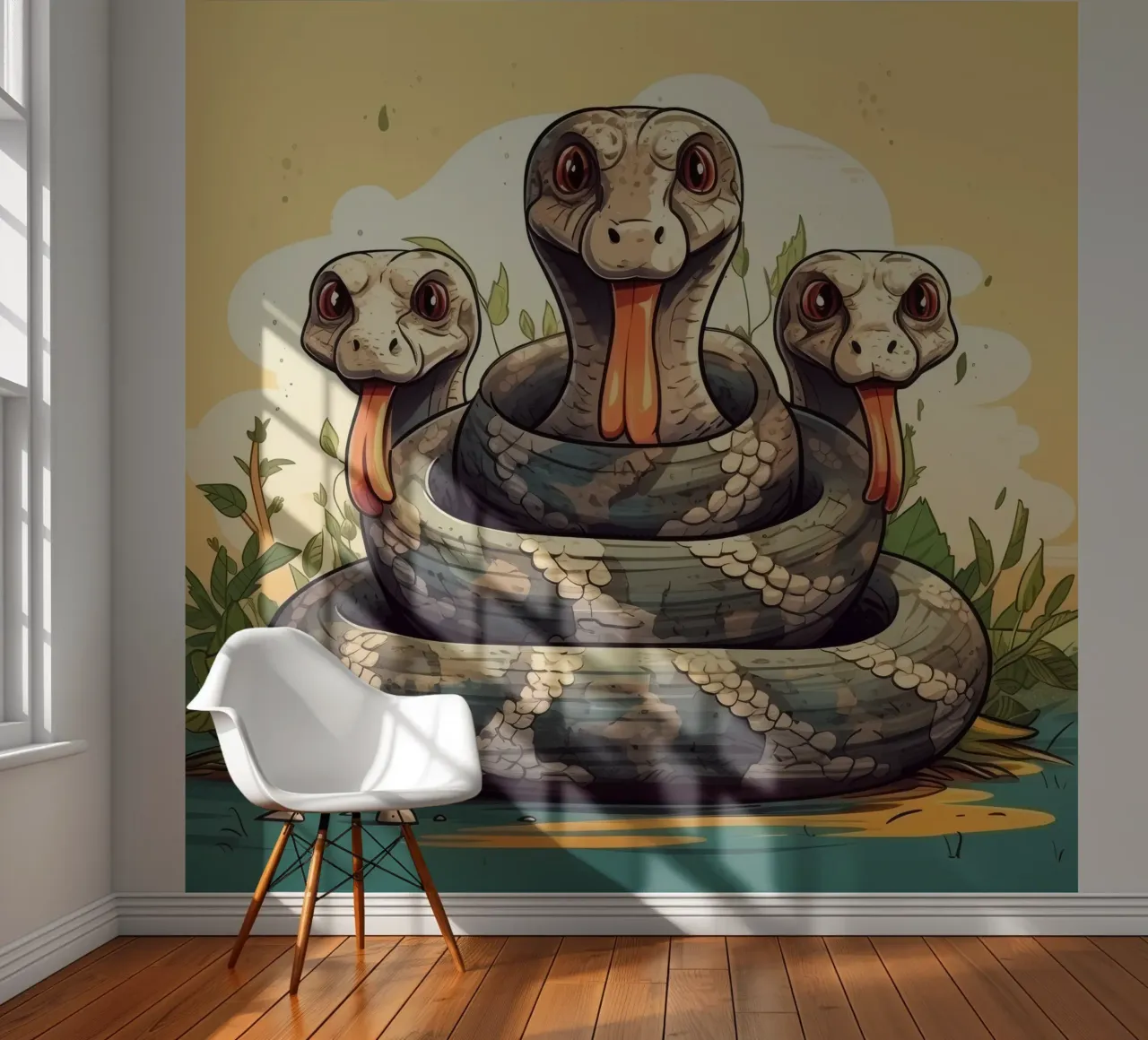 Pandilla Retro Python papel para pared de Funny Animals
