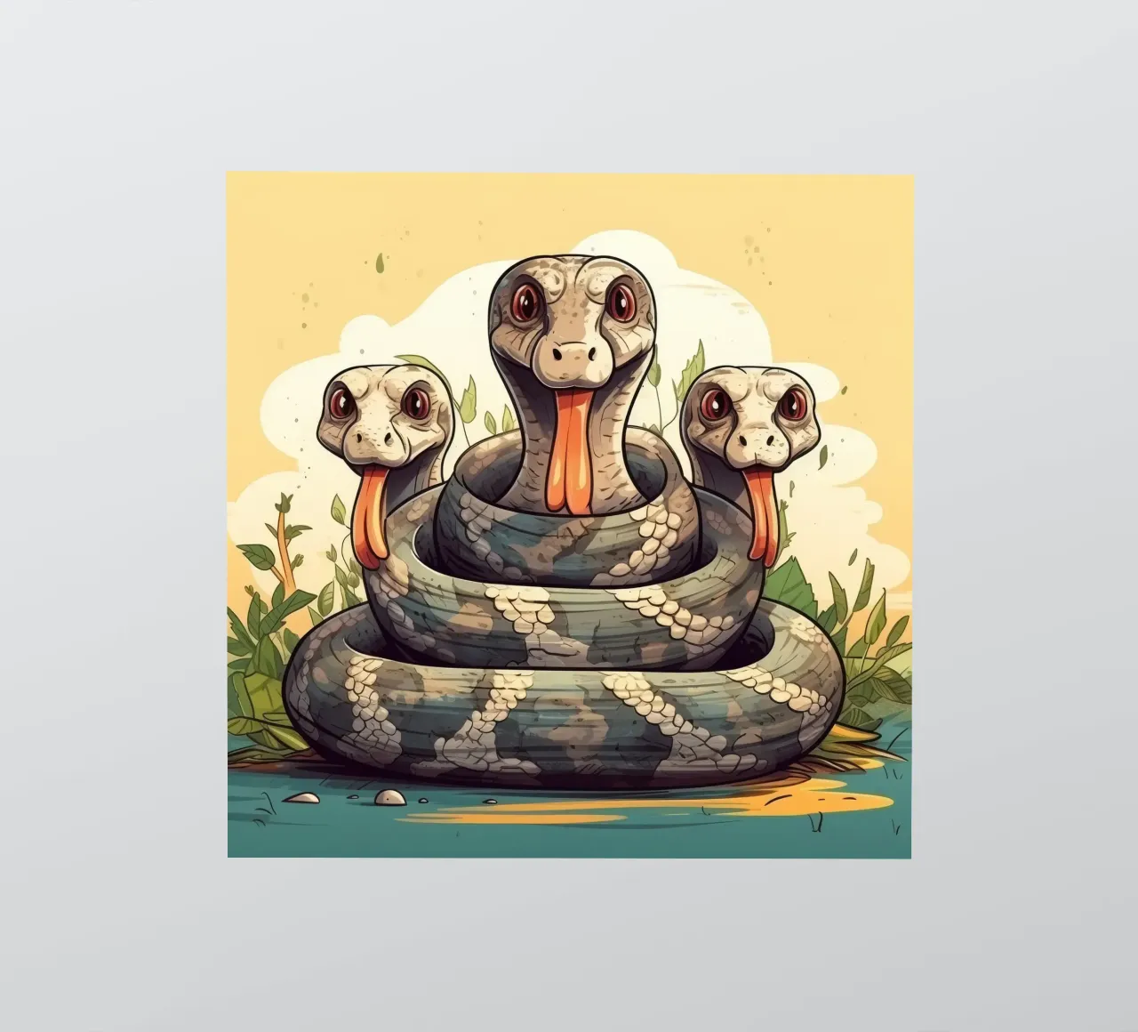 Pandilla Retro Python pegatina de Funny Animals