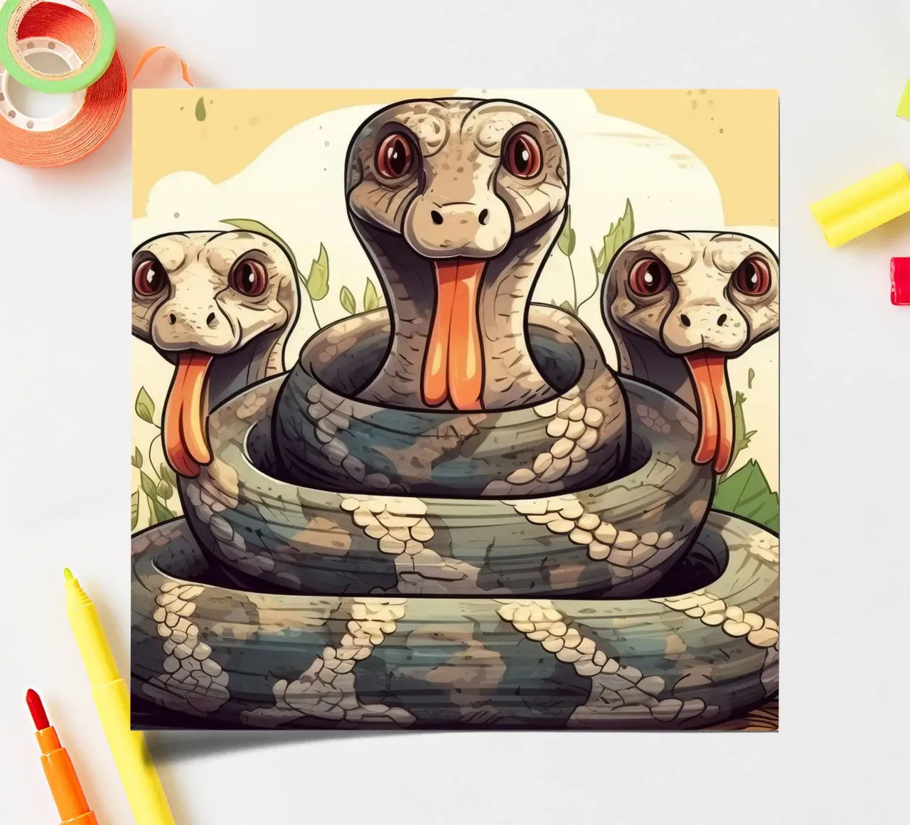 Retro Python Gang Stickerbogen von Funny Animals