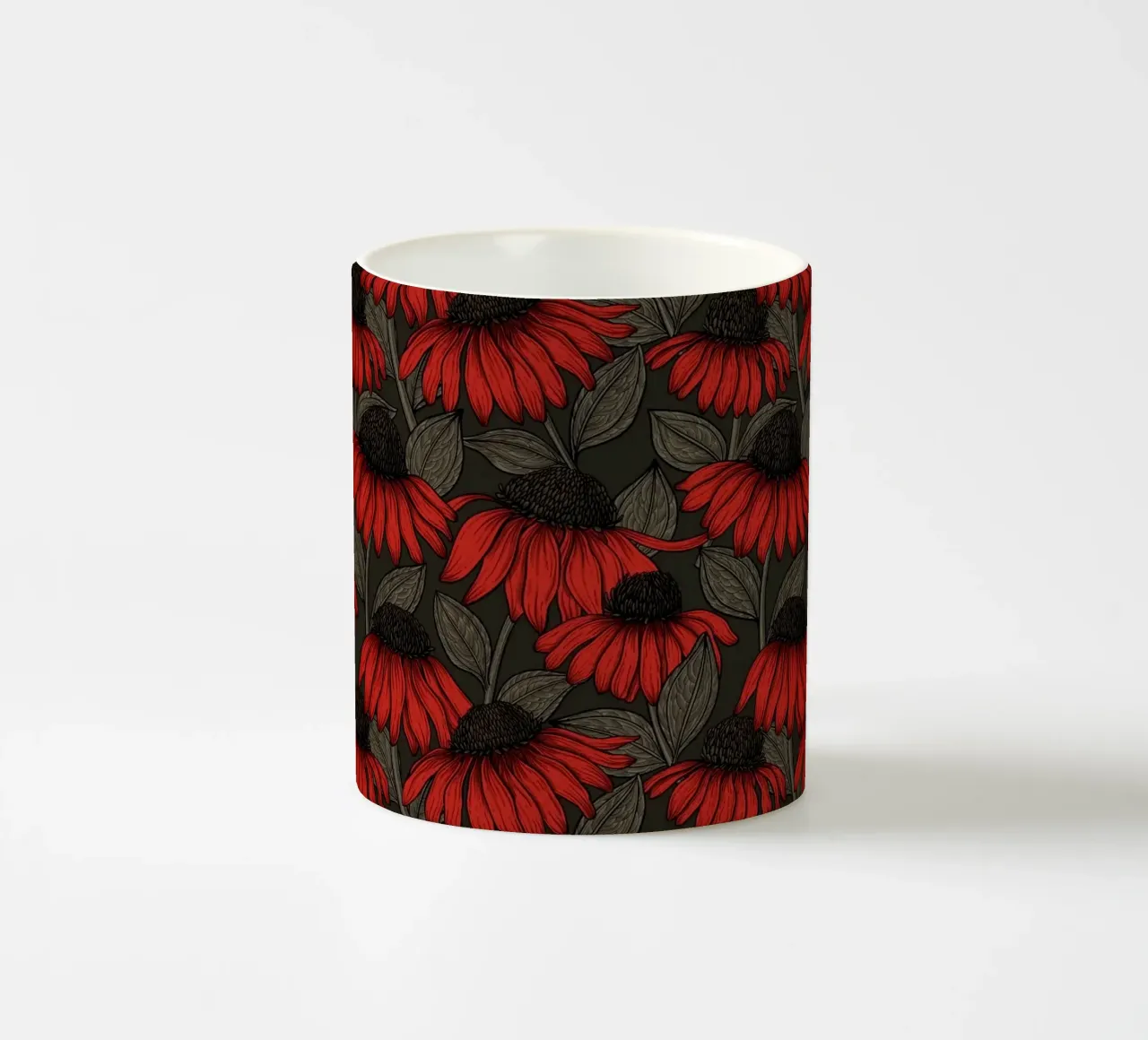 Fiori di conifera rossi tazza in ceramica da Painted Nature