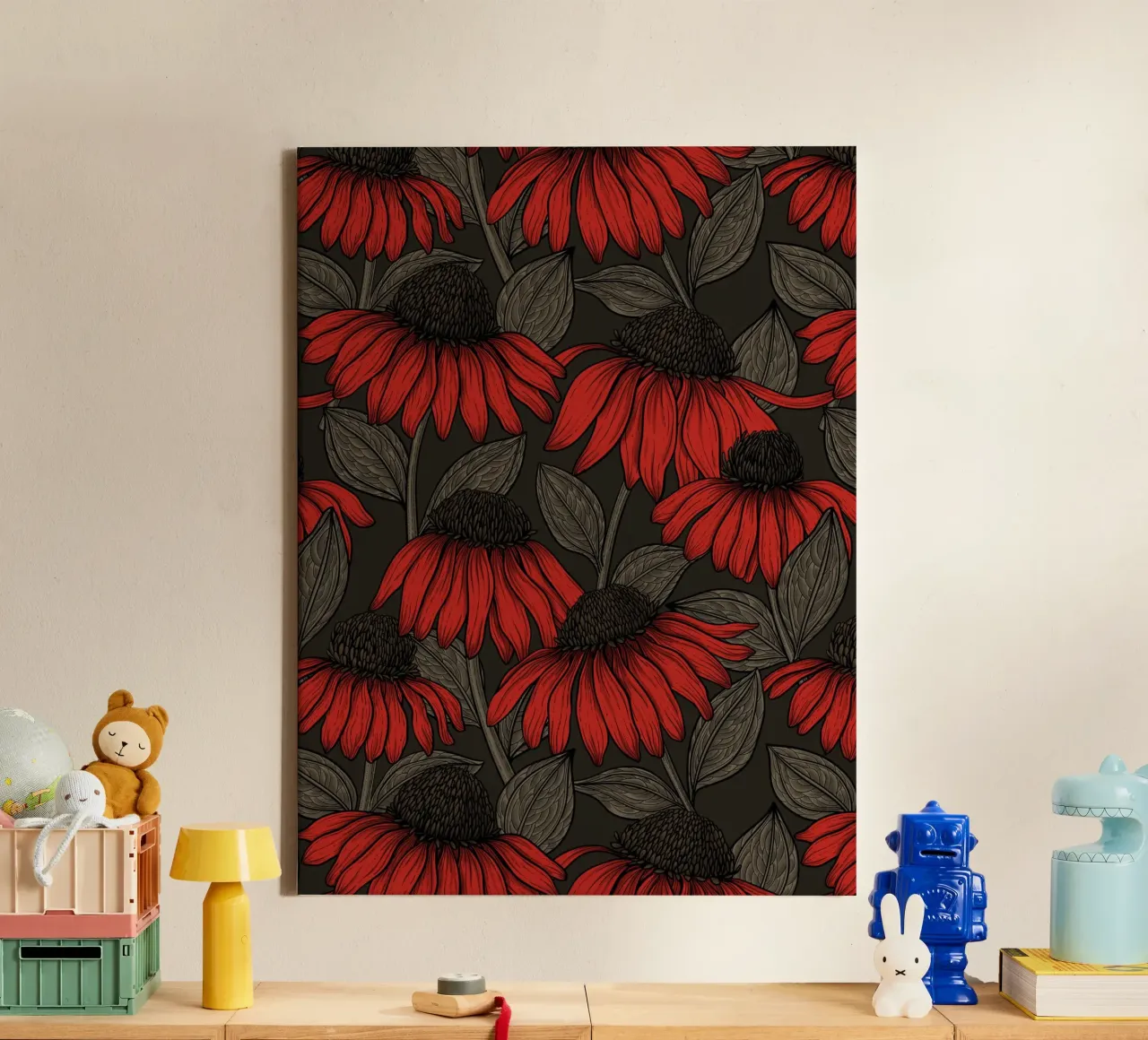 Red coneflowers canvas by Painted Nature