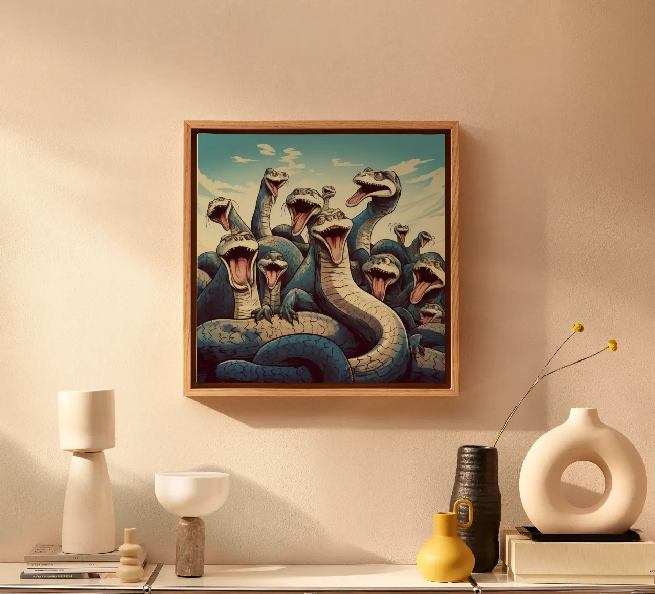 Retro Python Bende canvas van Funny Animals