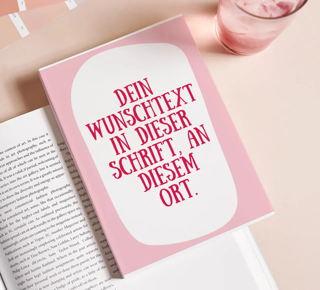 Wunschtext retro in rosa rot diario da BAINAI QUOTES