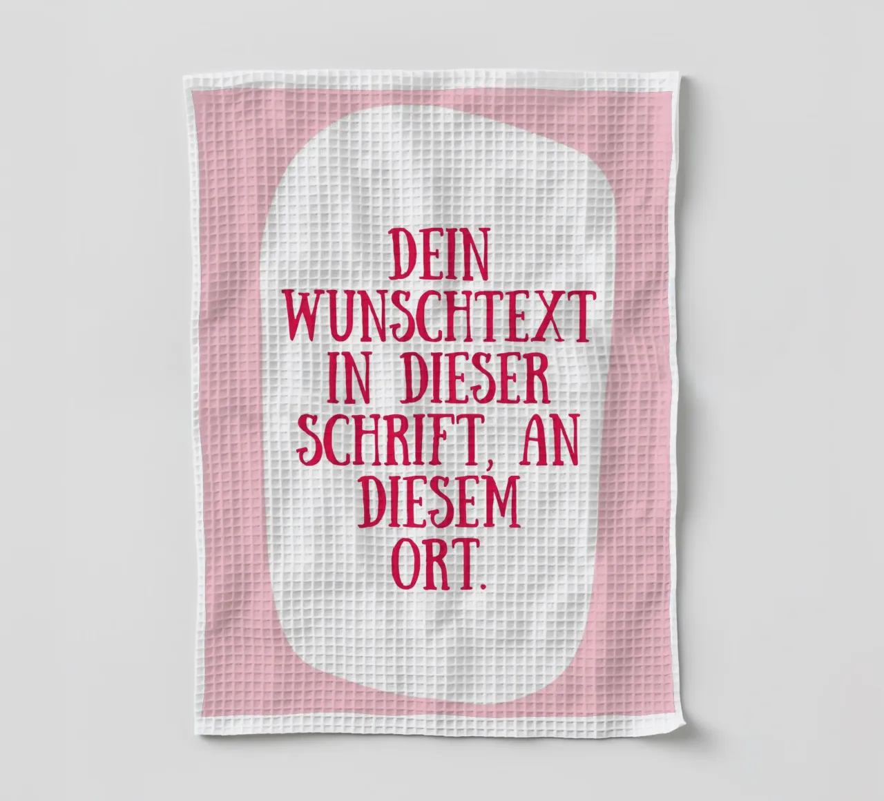 Wunschtext retro in rosa rot canovaccio da cucina da BAINAI QUOTES