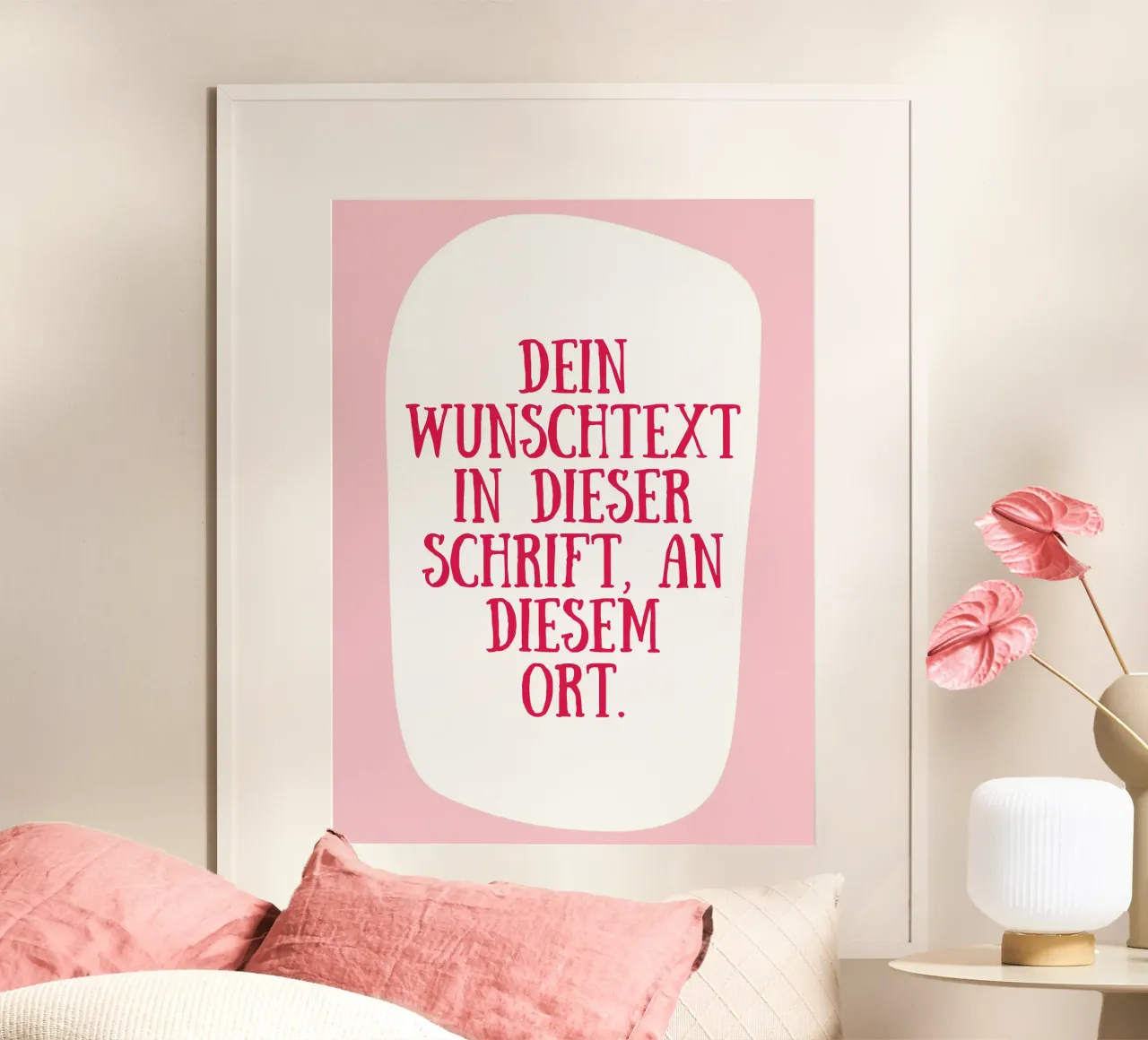 Wunschtext retro in rosa rot carta hahnemühle da BAINAI QUOTES