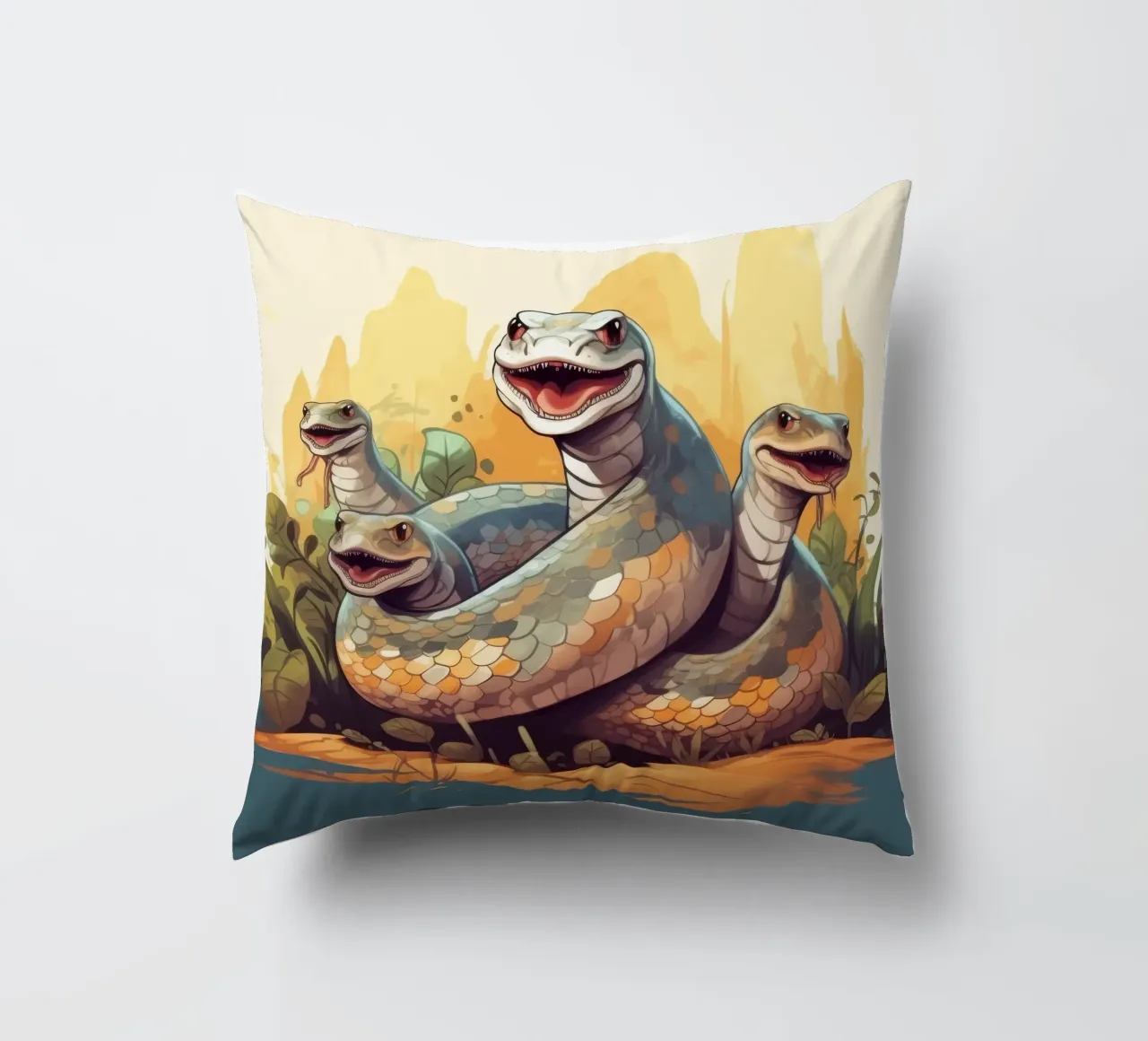 Pandilla Retro Python cojín de Funny Animals