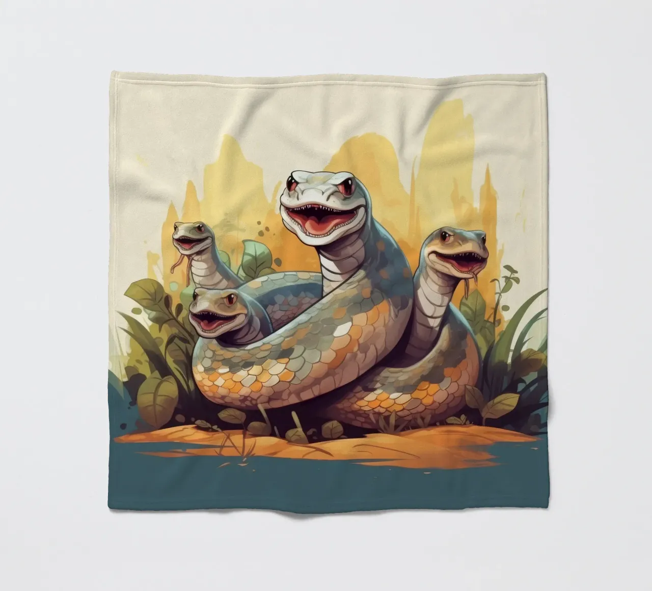 Retro Python Gang Fleecedecke von Funny Animals