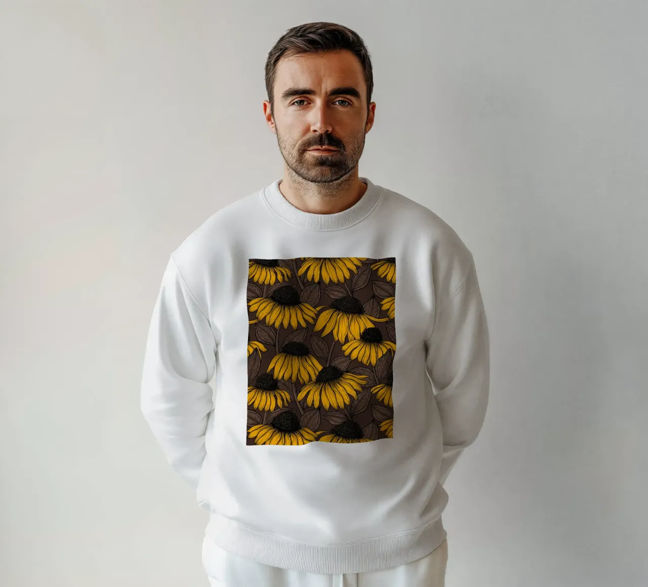 Yellow coneflowers sweatshirt by Painted Nature
