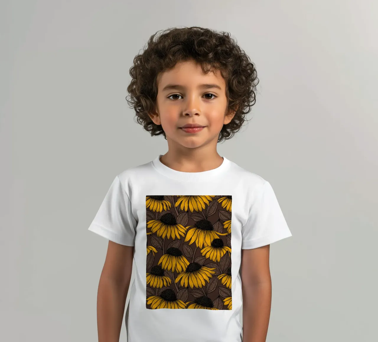 Fiori di conifera gialli t-shirt bambini da Painted Nature