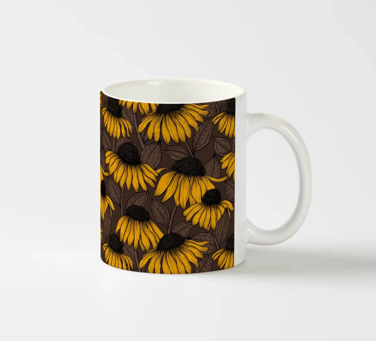 Fiori di conifera gialli tazza in ceramica da Painted Nature