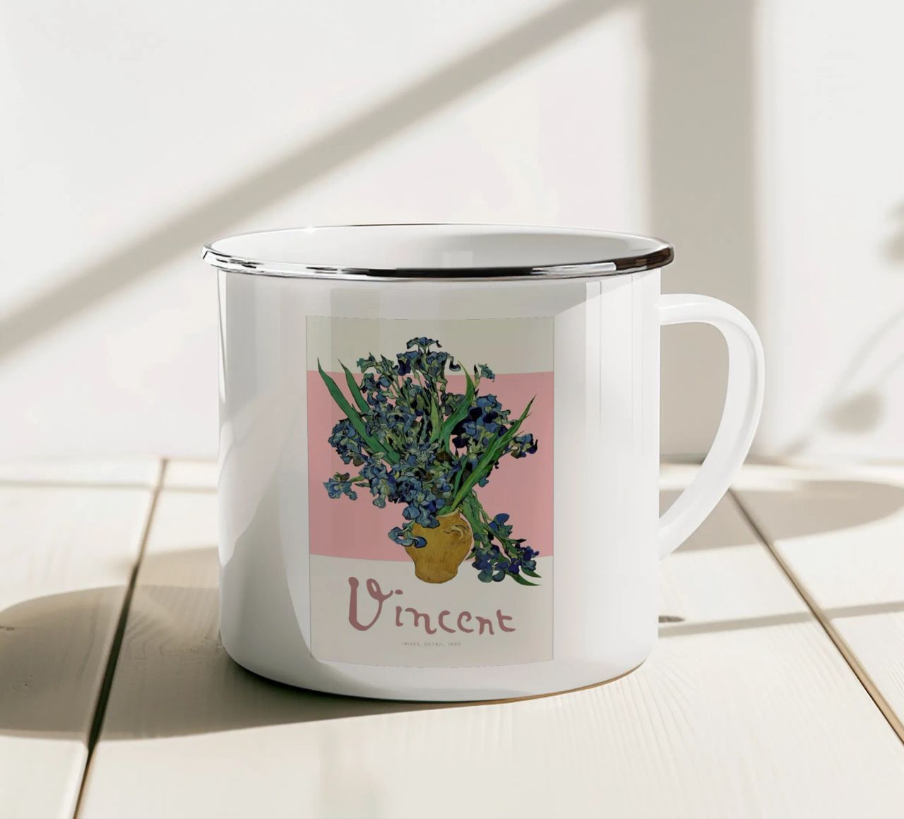 Signed, Vincent – Irises 3 tazza in smalto da Vintage by JUNIQE