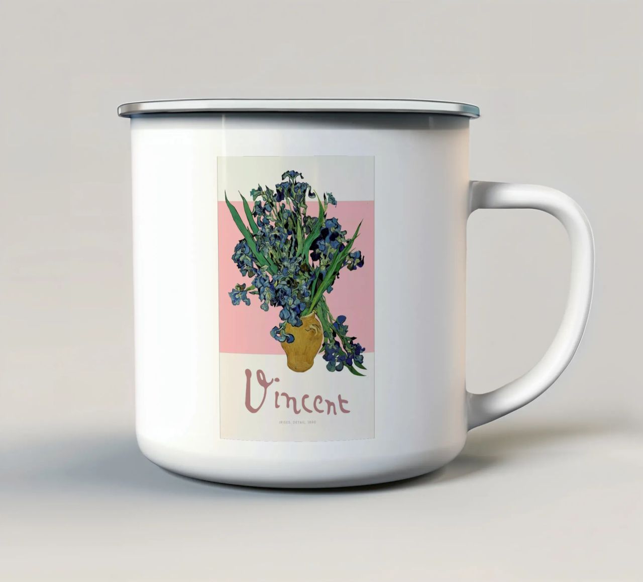 Signed, Vincent – Irises 3 tazza in smalto da Vintage by JUNIQE