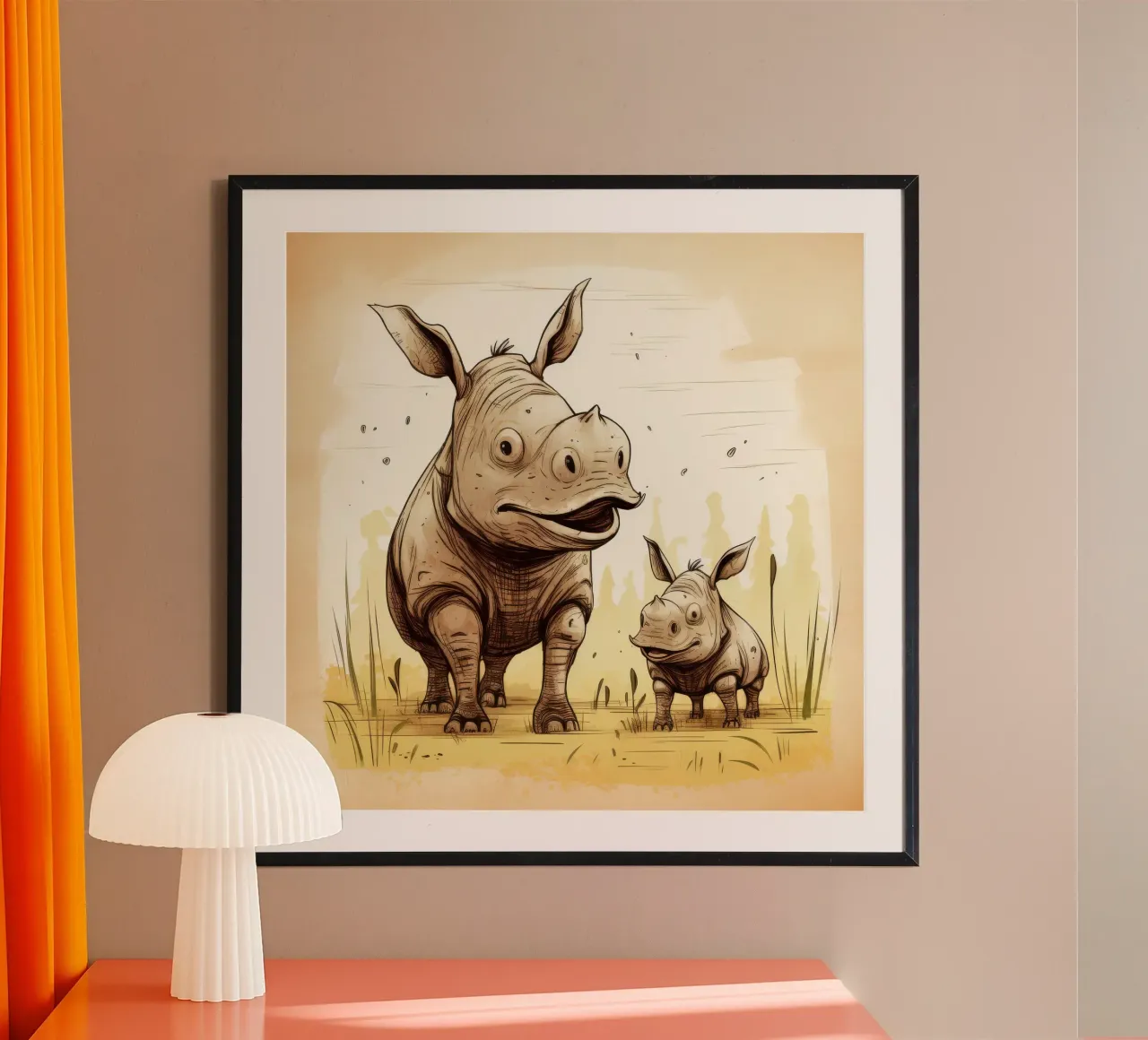 Retro Rhino Duo carta hahnemühle da Funny Animals