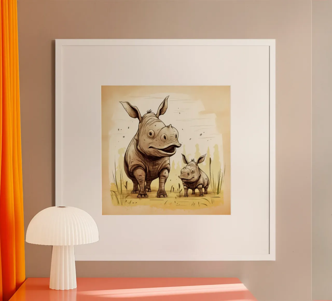 Retro Rhino Duo carta hahnemühle da Funny Animals