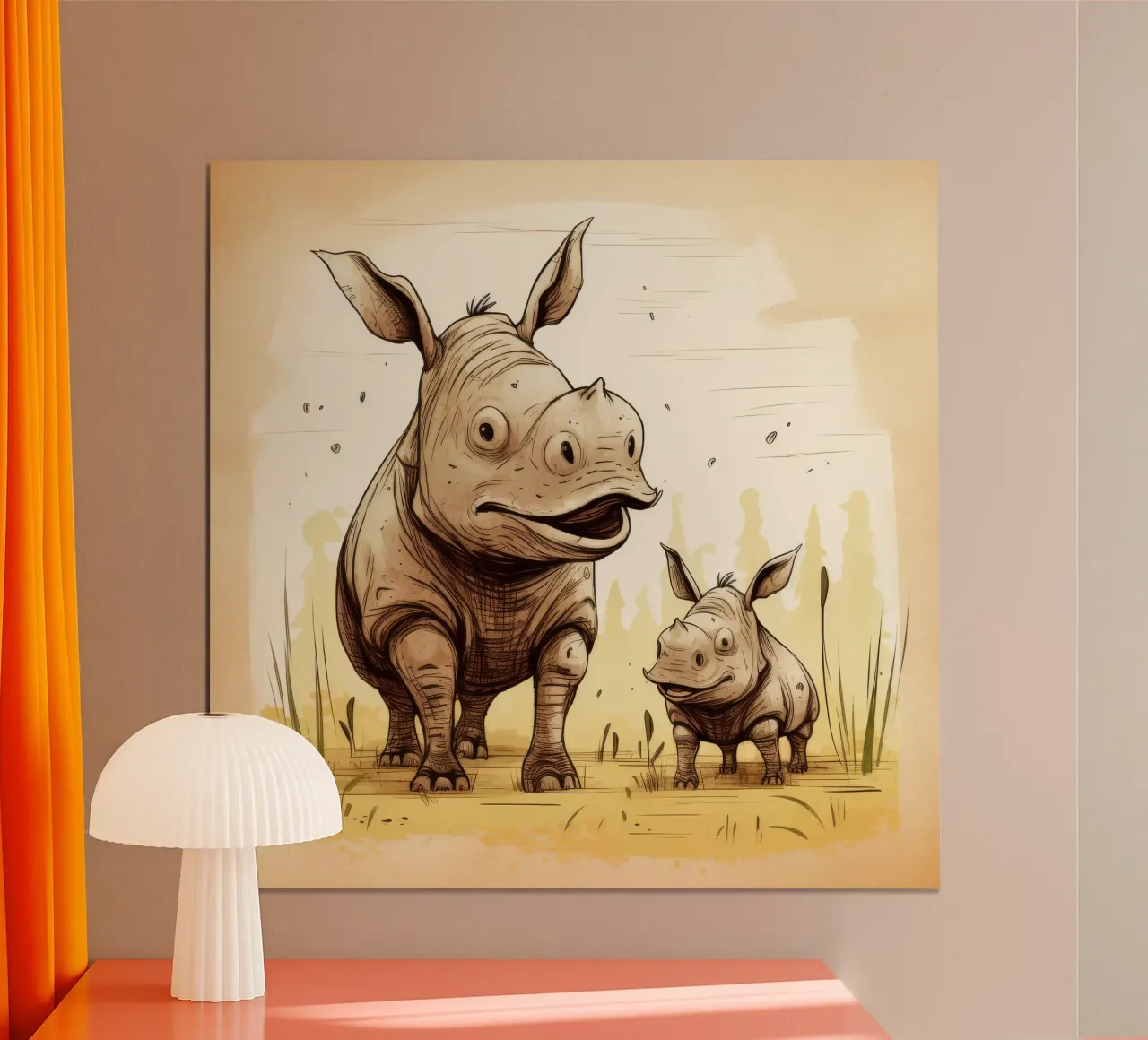 Retro Rhino Duo carta hahnemühle da Funny Animals