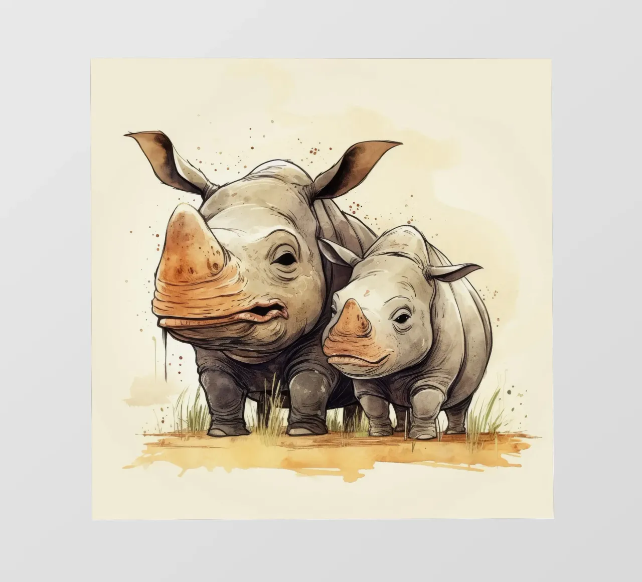 Retro Rhino Duo pellicola backlit da Funny Animals