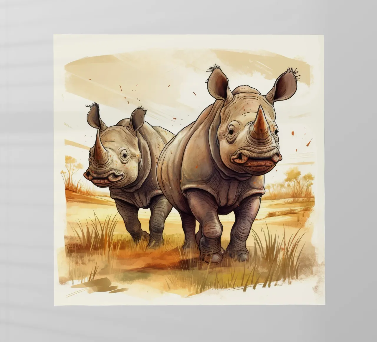 Retro Rhino Duo pellicola backlit da Funny Animals