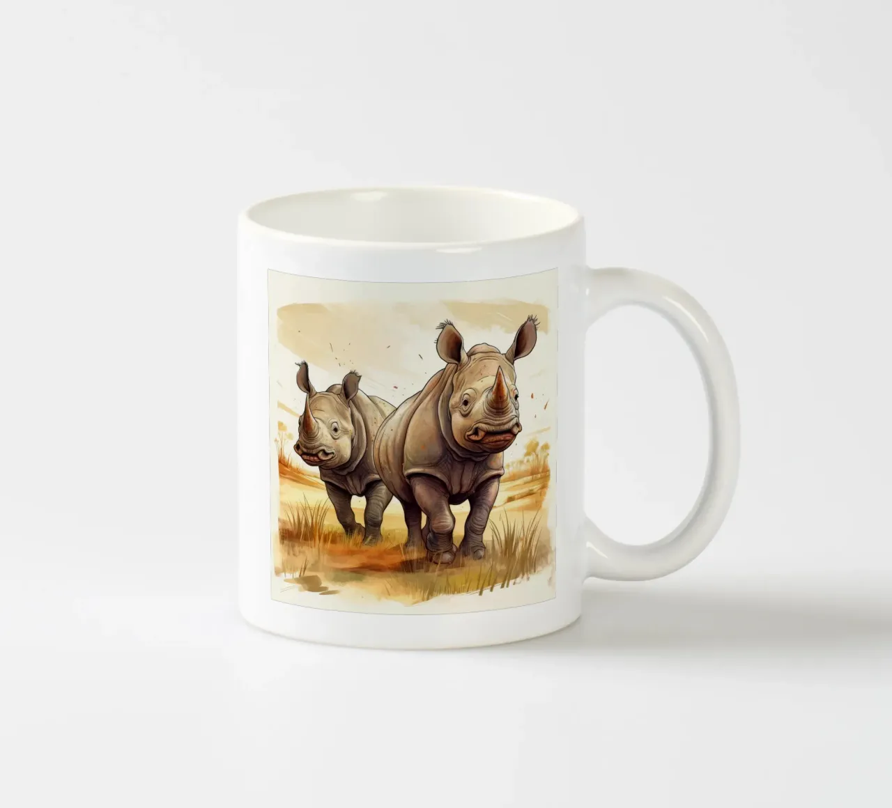 Retro Rhino Duo tazza in ceramica da Funny Animals