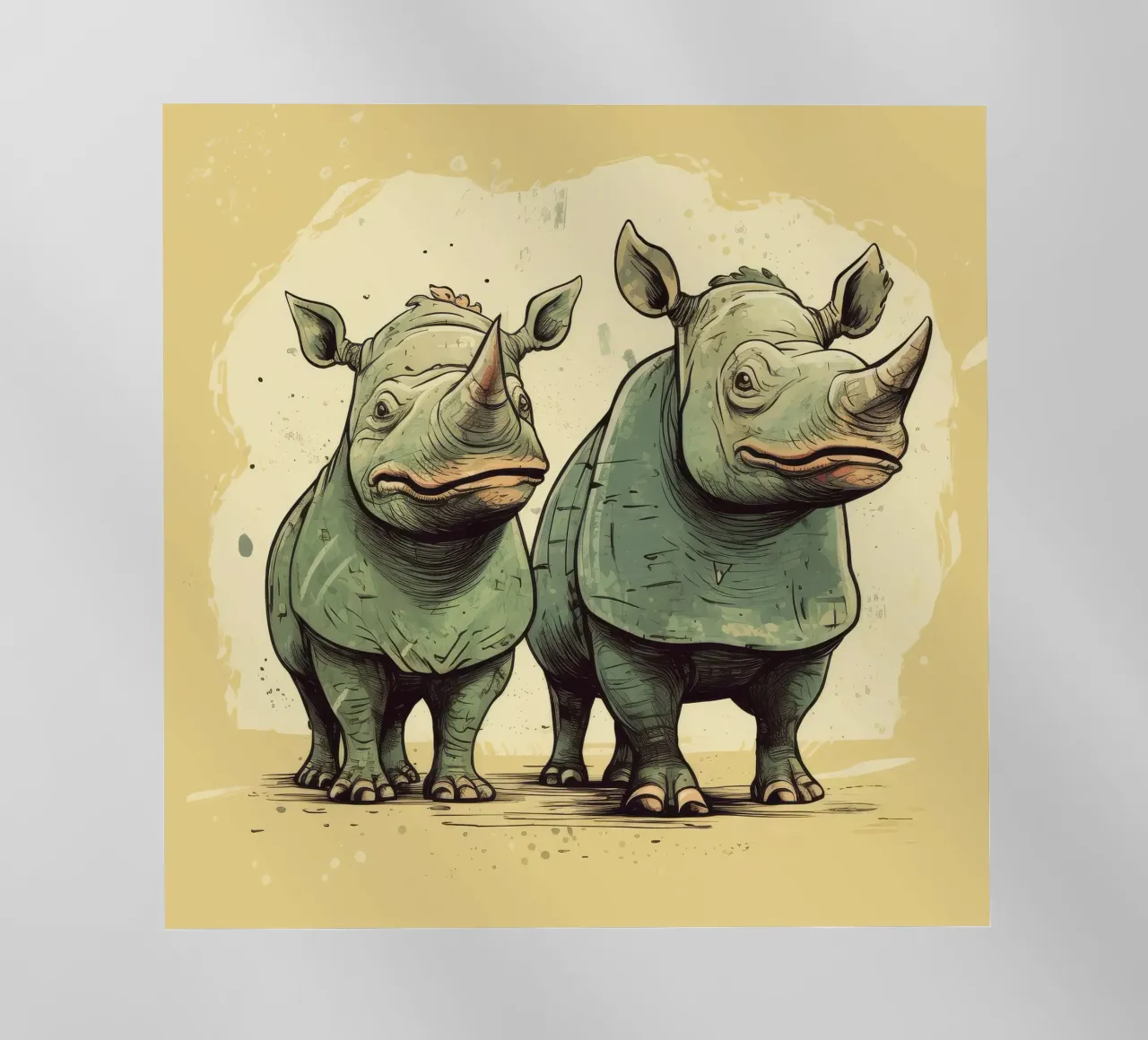 Retro Rhino Duo pellicola backlit da Funny Animals