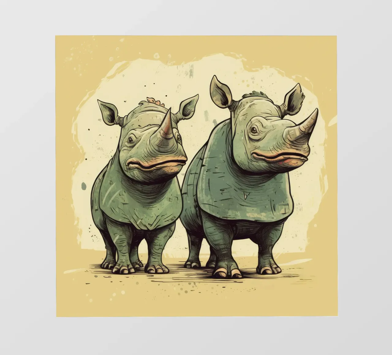 Retro Rhino Duo pellicola backlit da Funny Animals