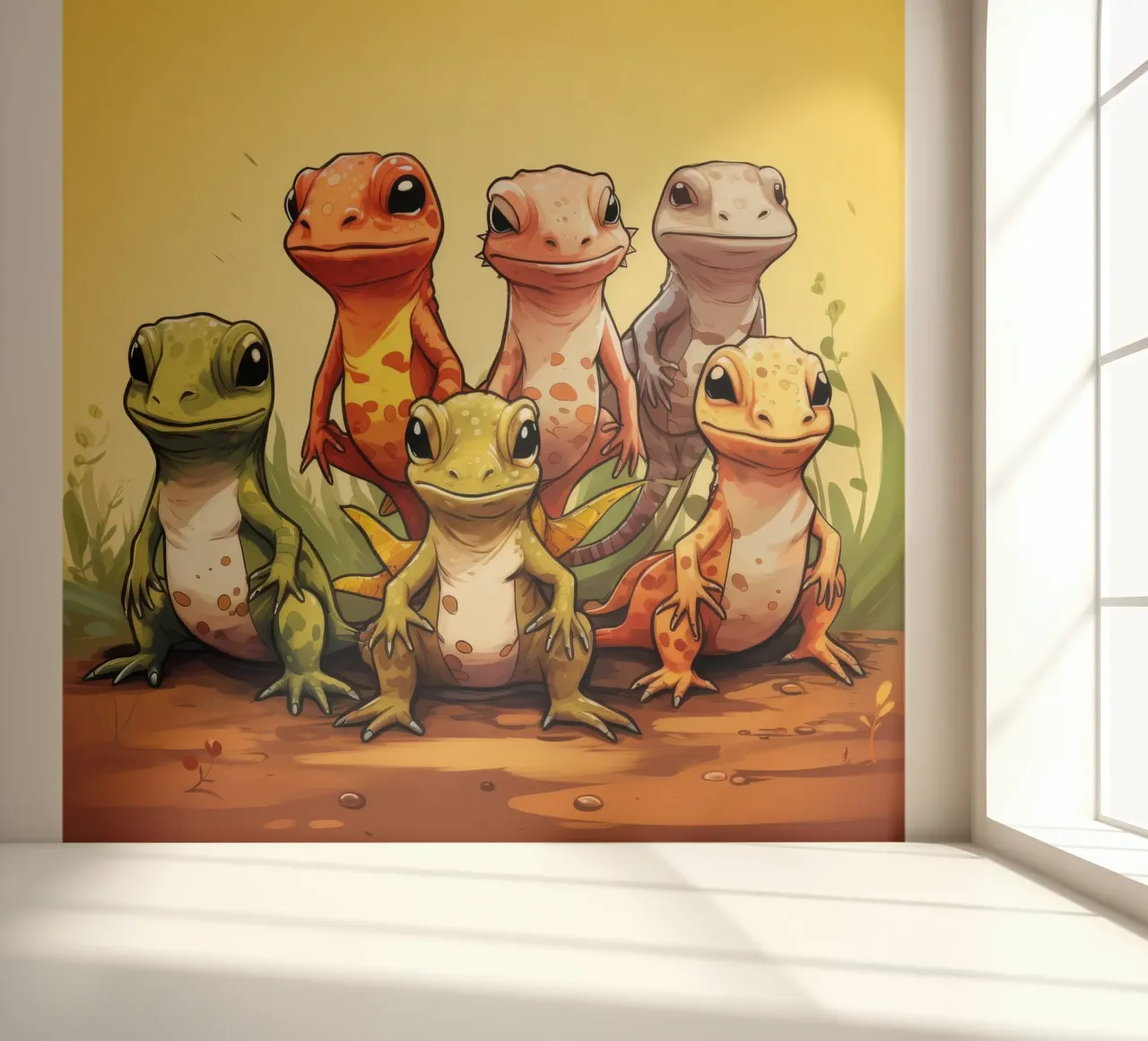 Retro Salamander Gang photo wallpaper by Funny Animals
