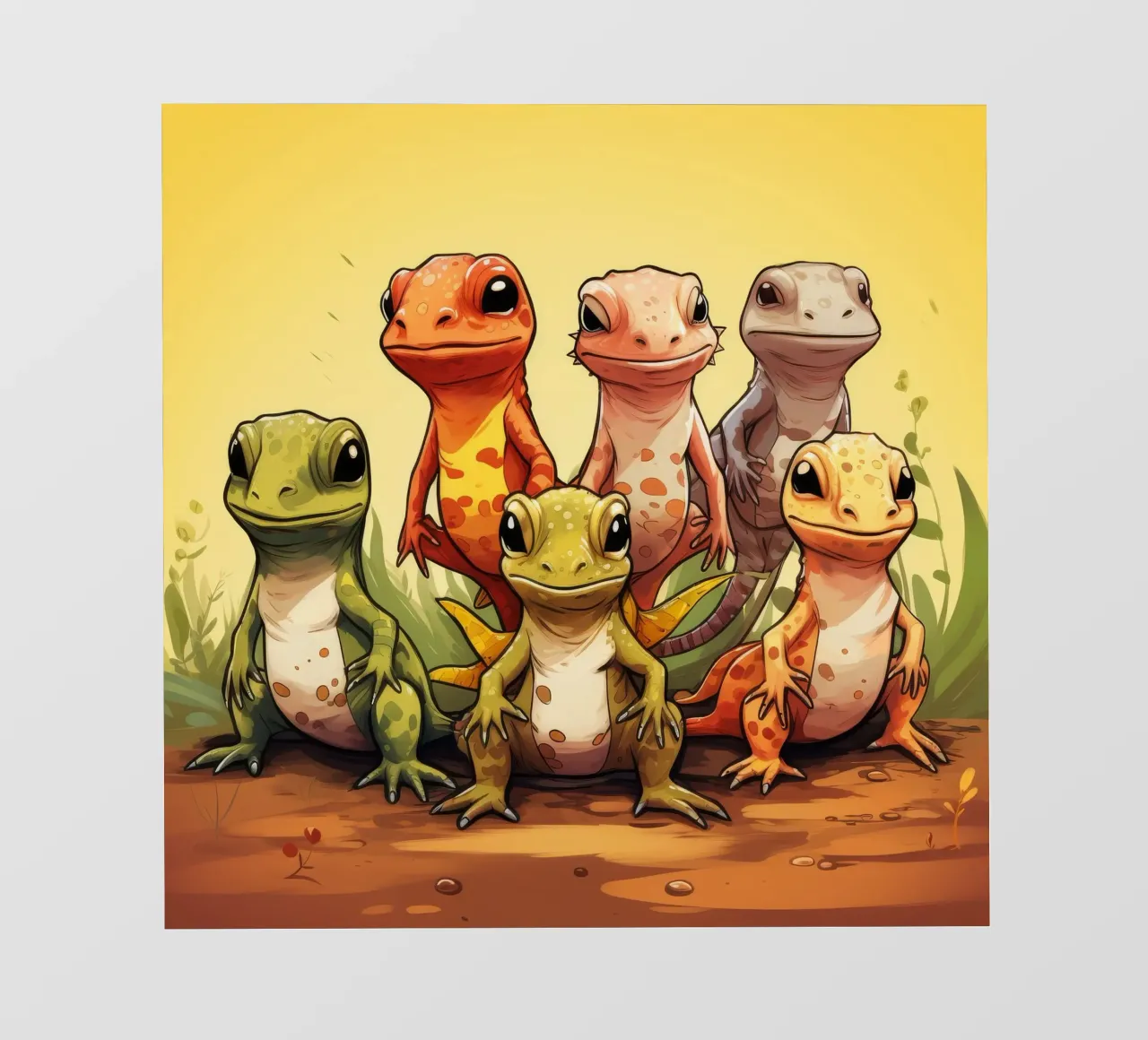 Retro Salamander Gang photo wallpaper by Funny Animals