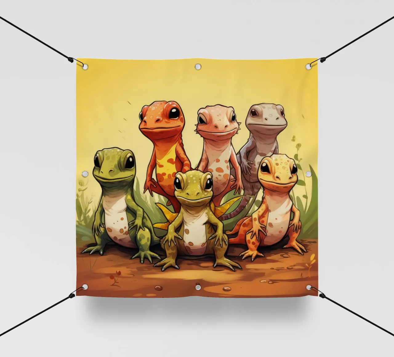 Gang di salamandre retrò telo in pvc da Funny Animals