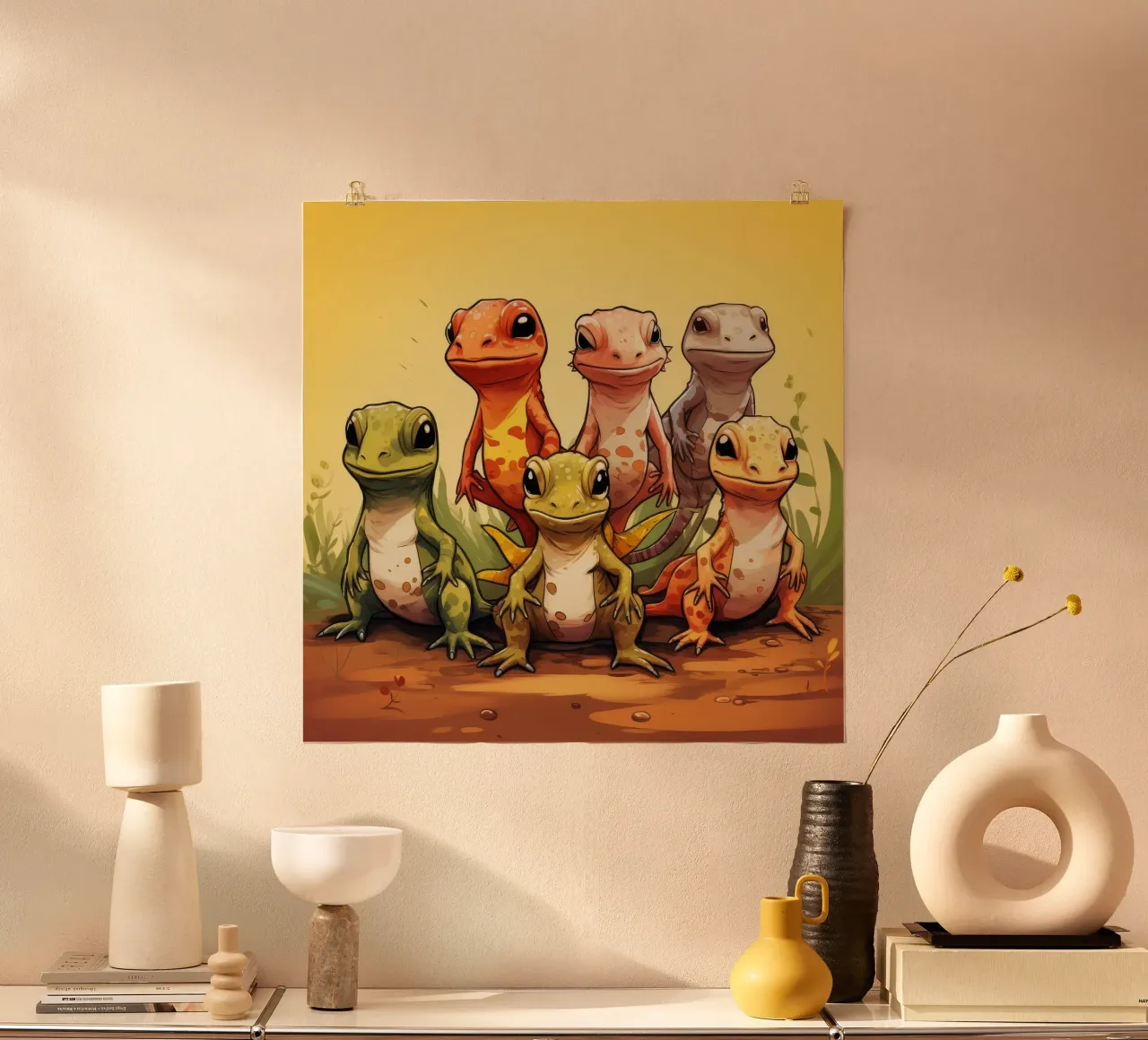 Gang di salamandre retrò carta hahnemühle da Funny Animals