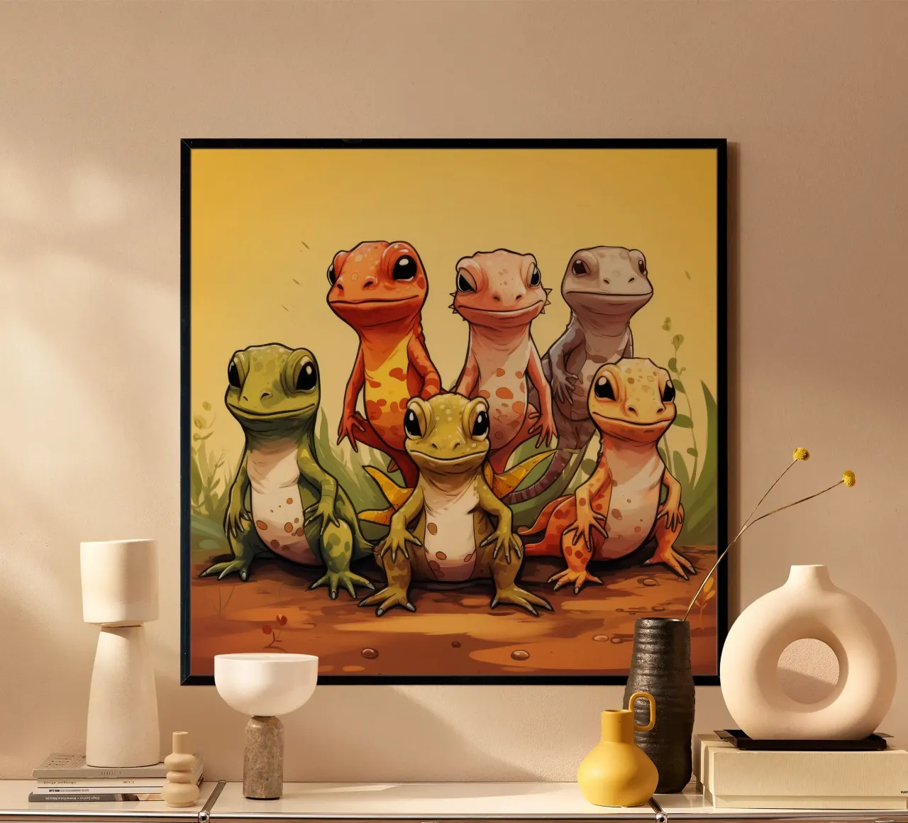 Gang di salamandre retrò carta hahnemühle da Funny Animals
