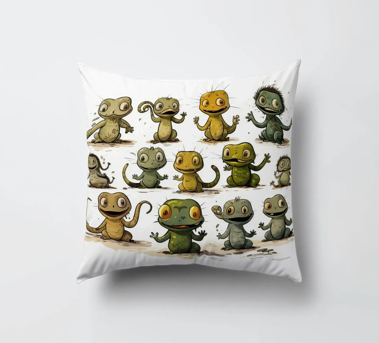 Gang di salamandre retrò cuscino da Funny Animals