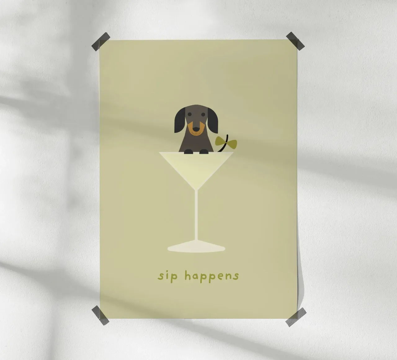 Dackel - sip happens carta hahnemühle da Carolin Vonhoff